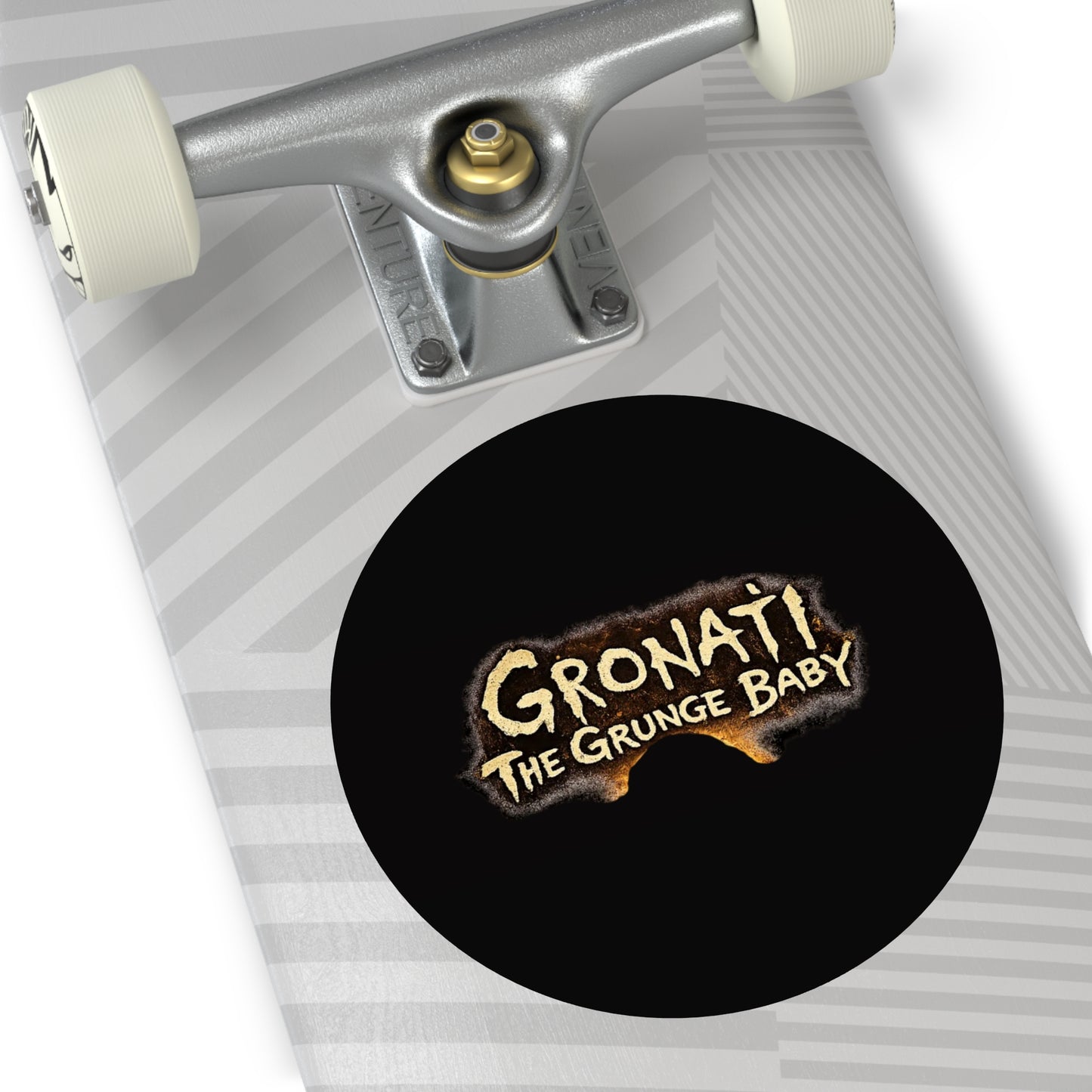 "Gronati The Grunge Baby" Round Vinyl Sticker Logo
