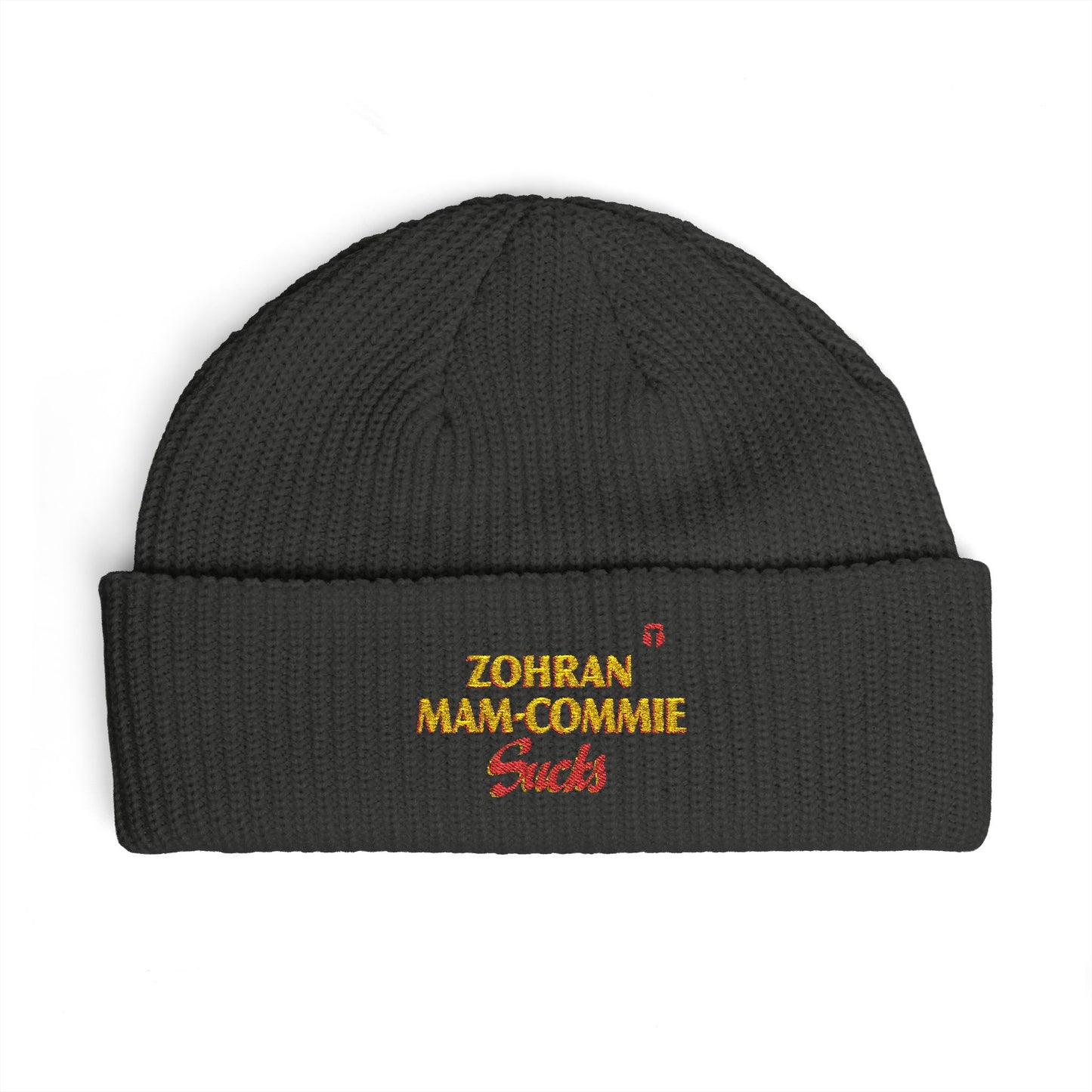 Zohran Mam-Commie Sucks Embroidered Cuff Beanie