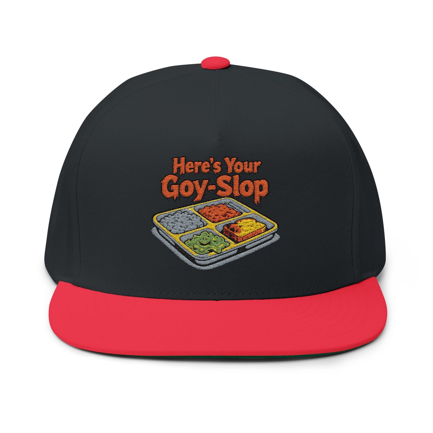Flat Bill Cap - "Here's Your Veg-Stop" Embroidered Foodie Snapback