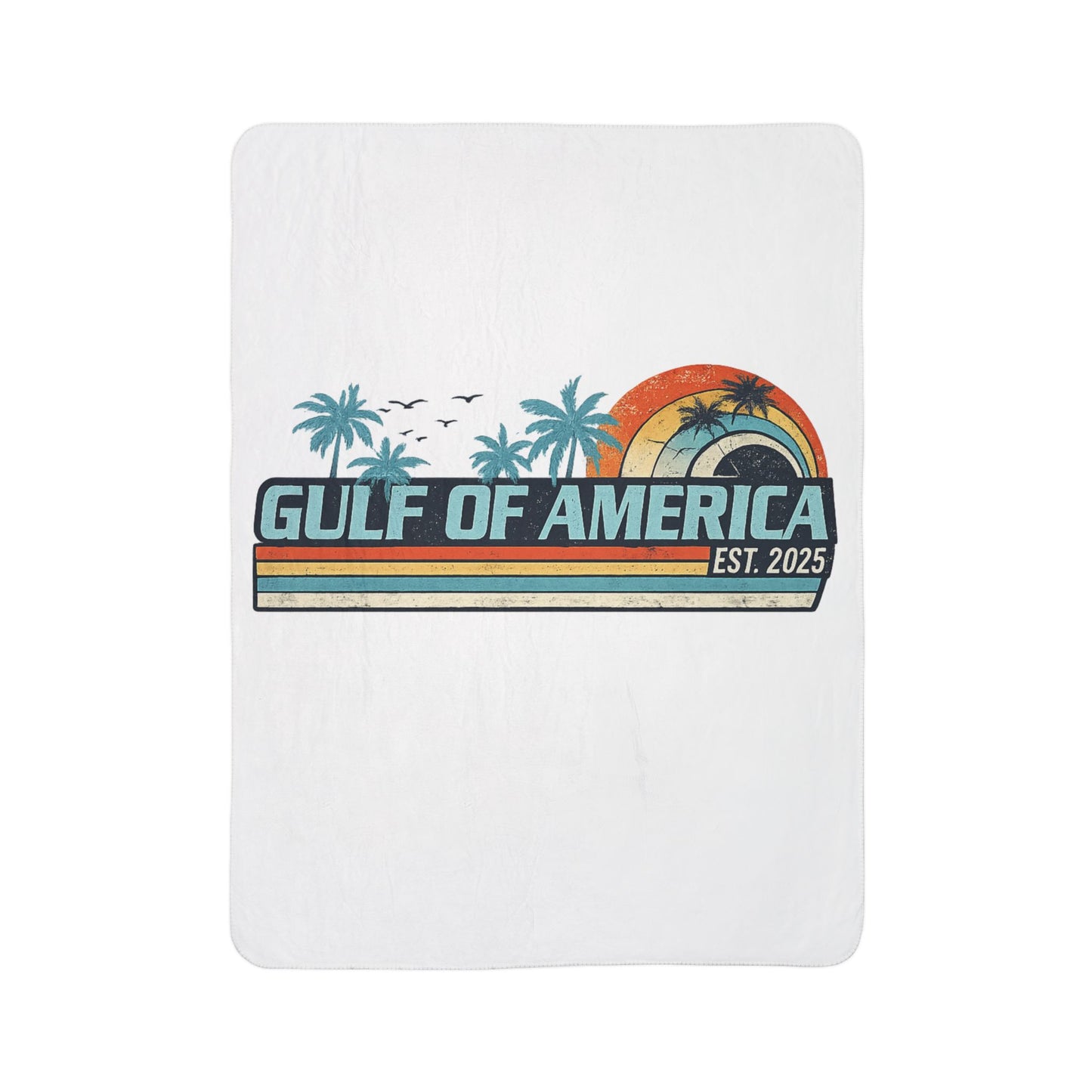 Gulf of America Vintage Fleece Sherpa Blanket