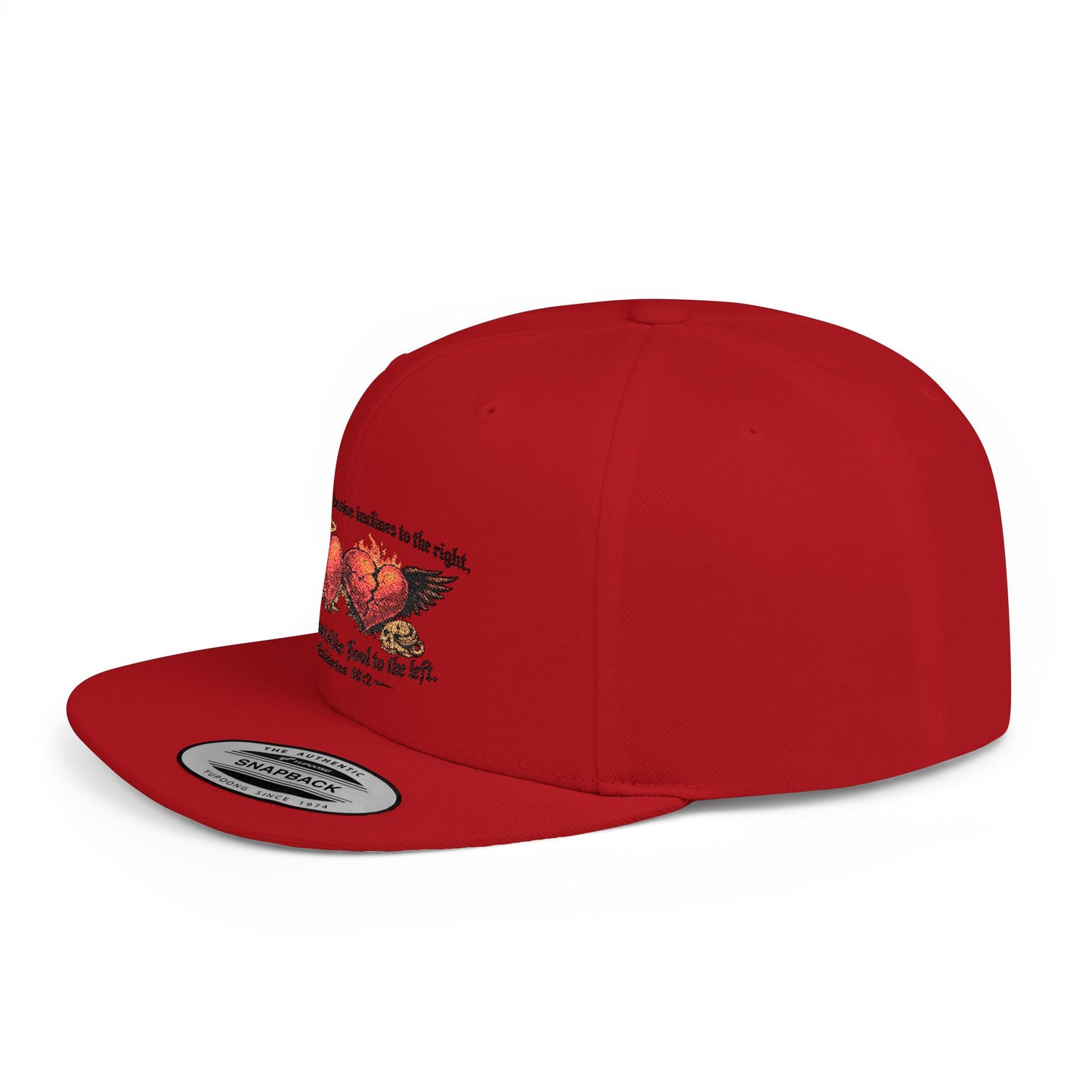 Ecclesiastes 10:2 Winged Hearts Conservative & Liberal Meanings Flat Bill Snapback Hat