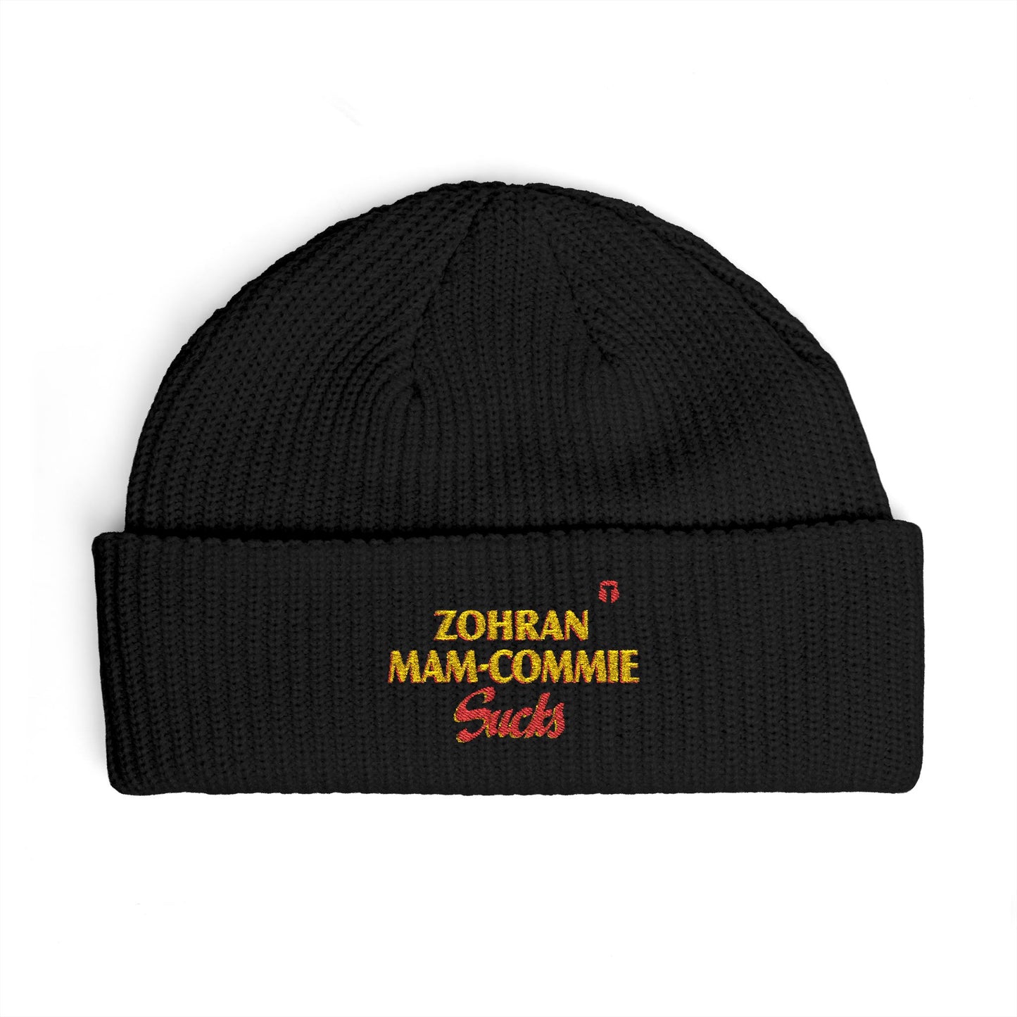 Zohran Mam-Commie Sucks Embroidered Cuff Beanie