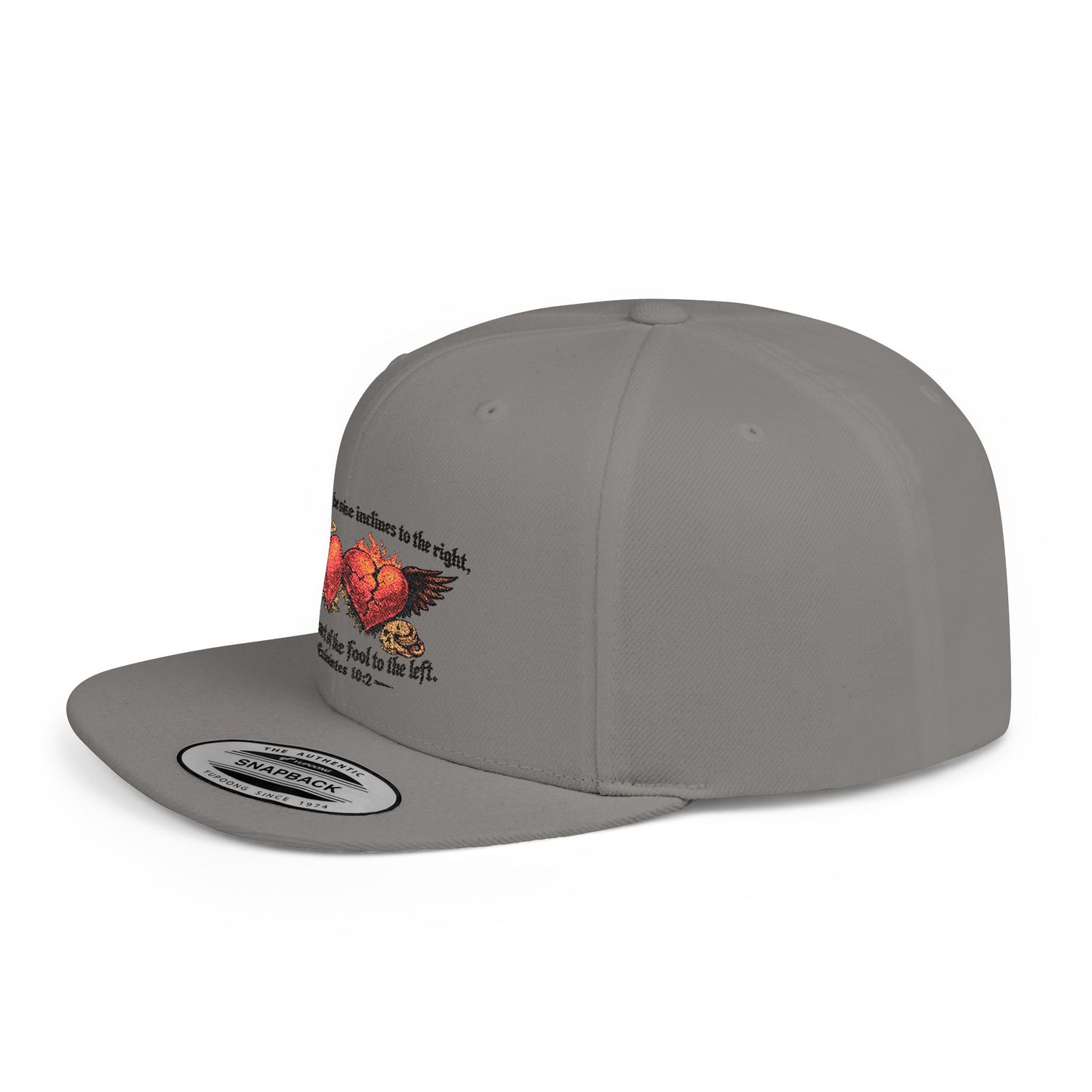 Ecclesiastes 10:2 Winged Hearts Conservative & Liberal Meanings Flat Bill Snapback Hat