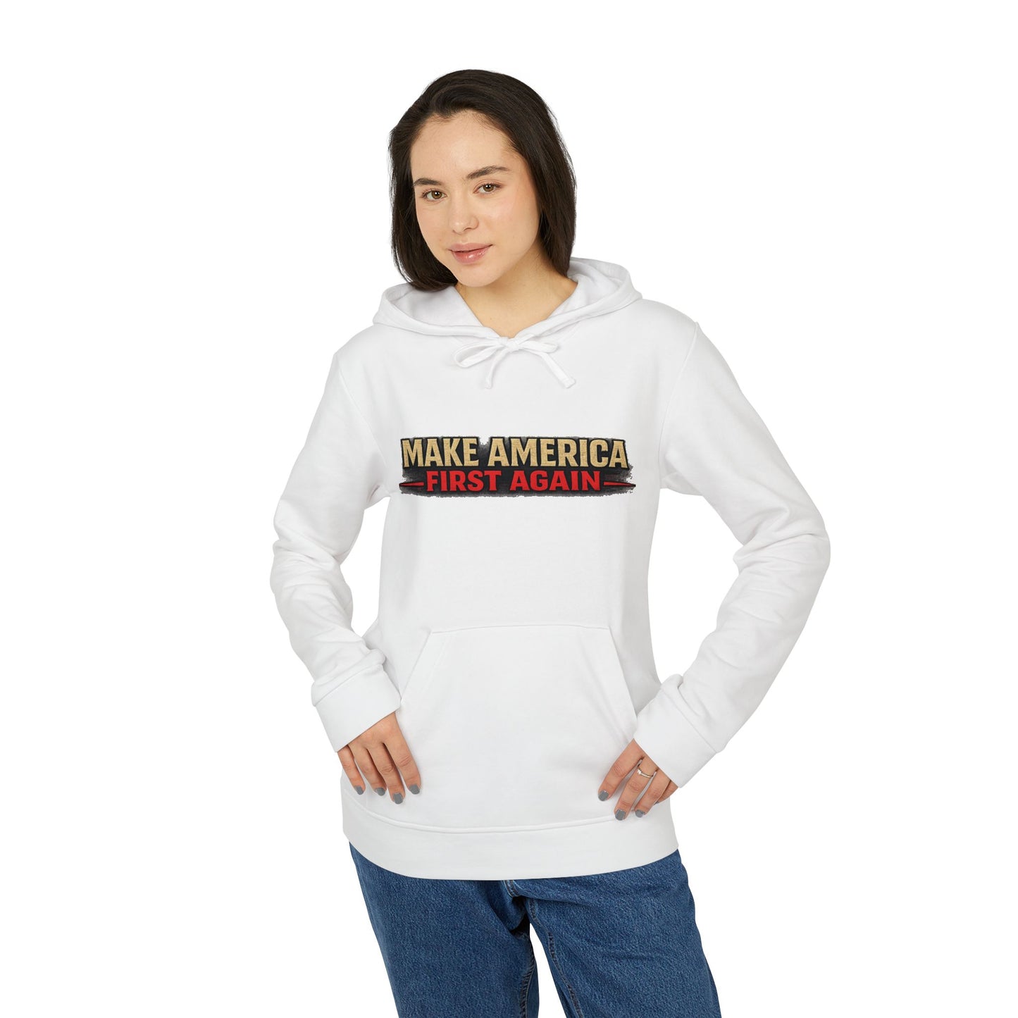 "Make America First Again" America First Is Not A Slogan - It's A Standard Adidas Brand Hoodie