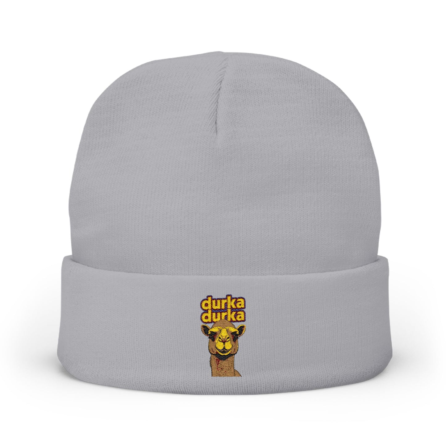 "Durka Durka" Camel Knit Beanie