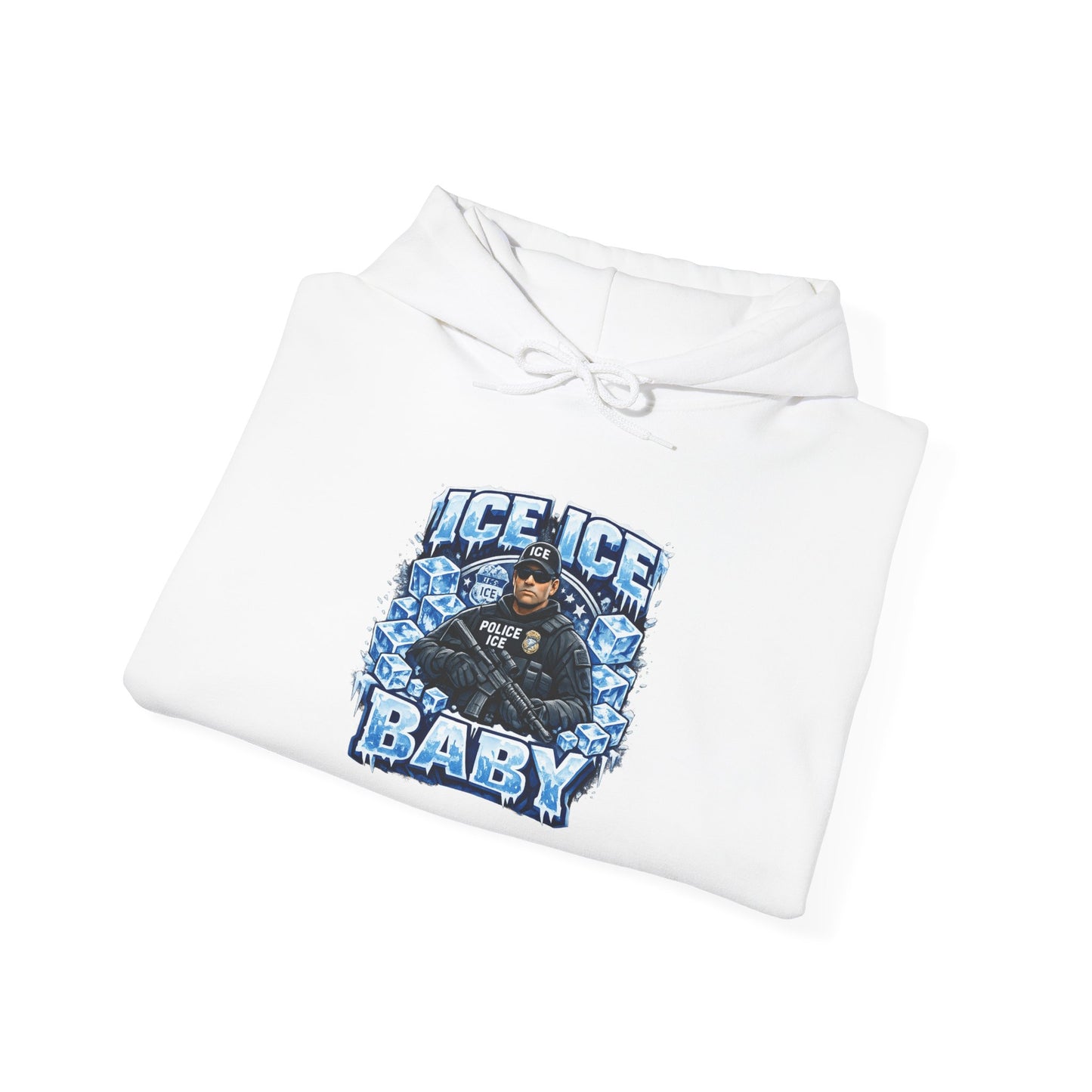 Ice Ice Baby ICE Agent Gildan Brand Hoodie