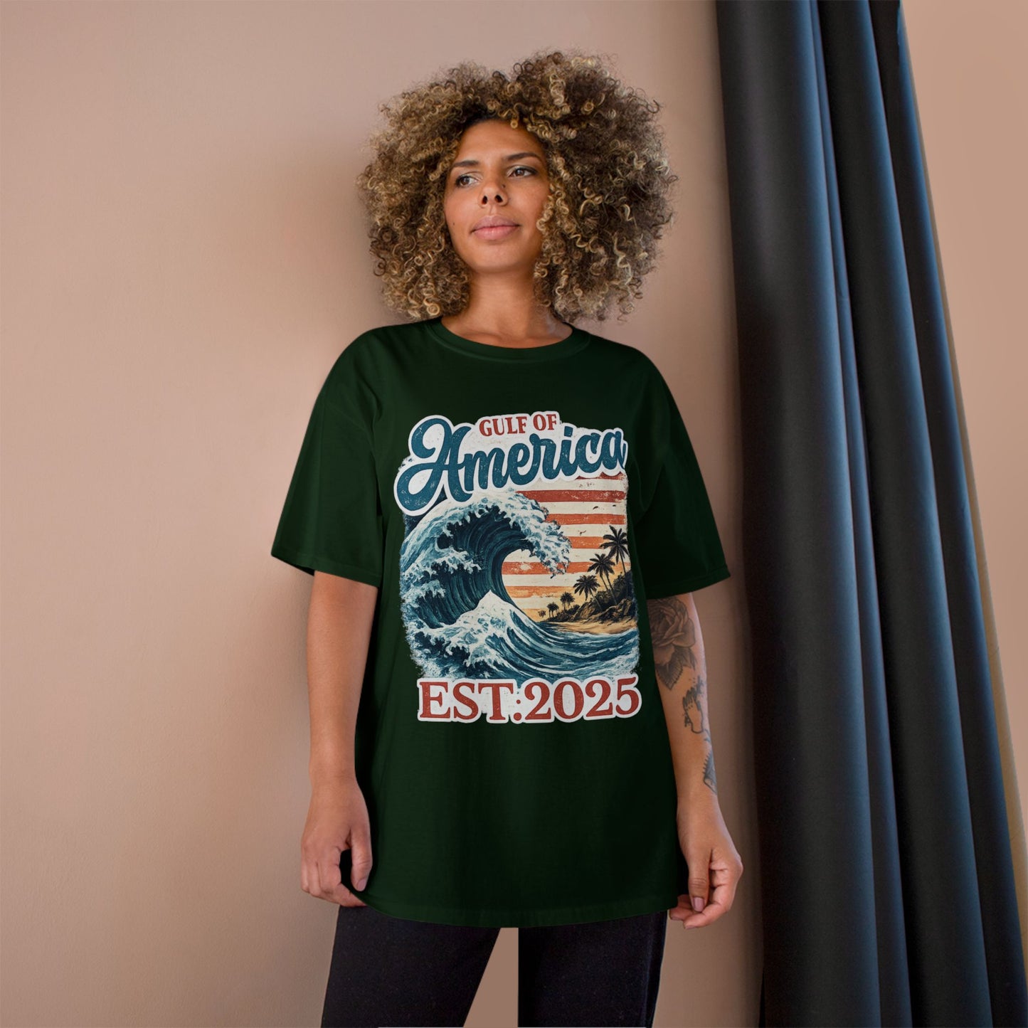Gulf of America Est. 2025 Waves Champion Brand T-Shirt