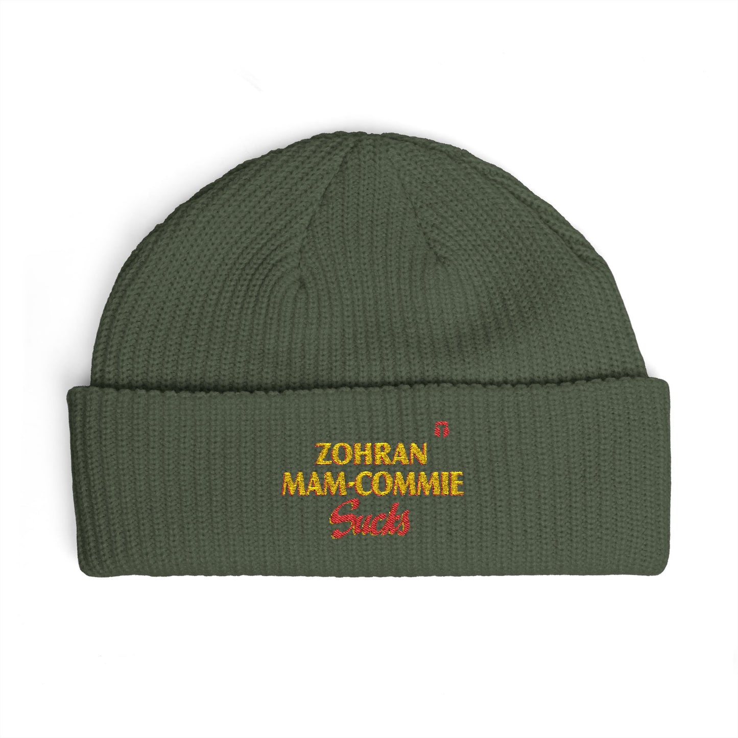 Zohran Mam-Commie Sucks Embroidered Cuff Beanie