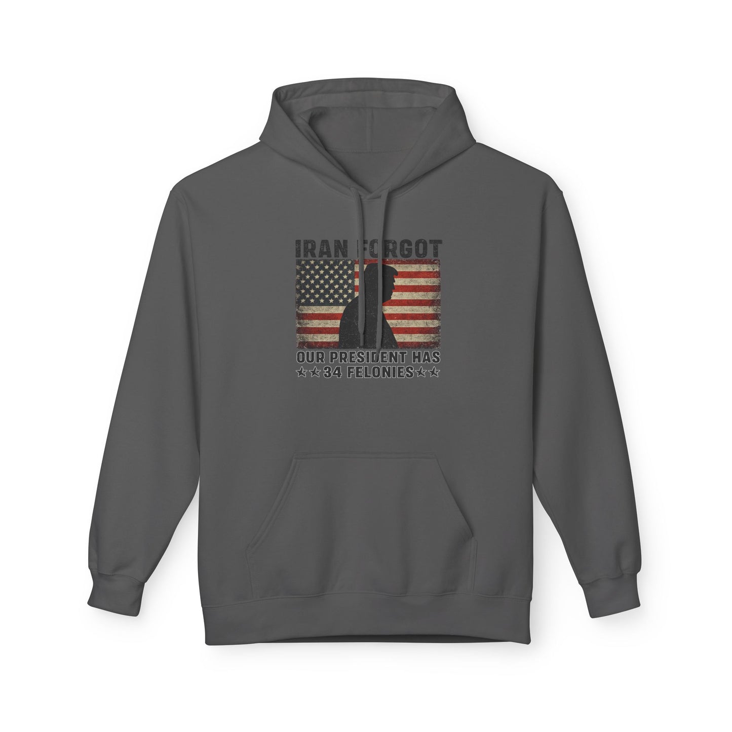 "Iran Forgot, Our President Has 34 Felonies" President Trump Gildan Brand Hoodie