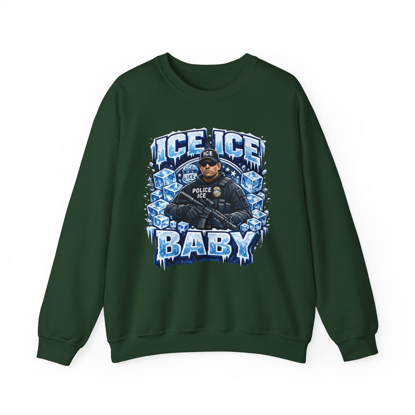 Ice Ice Baby ICE Agent Gildan Brand Crewneck Sweatshirt