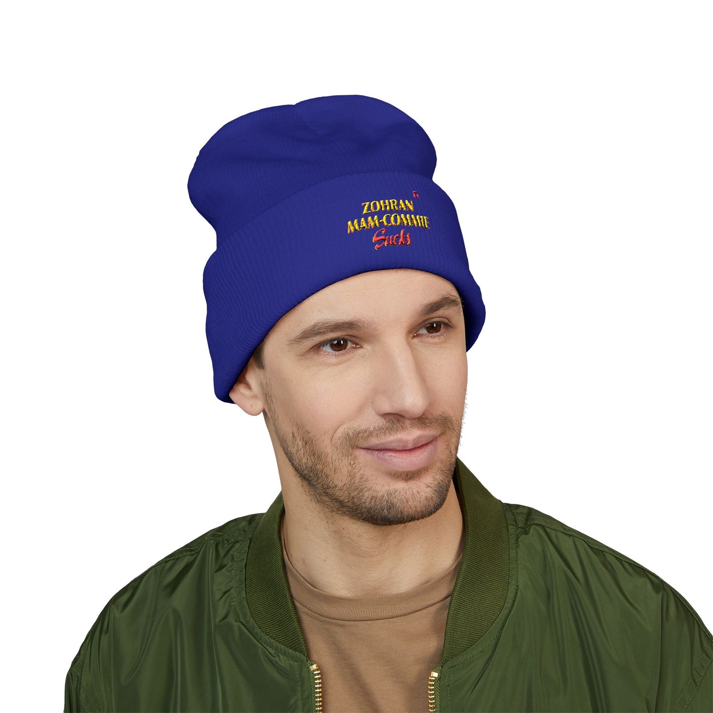 Zohran Mam-Commie Sucks Embroidered Cuffed Beanie