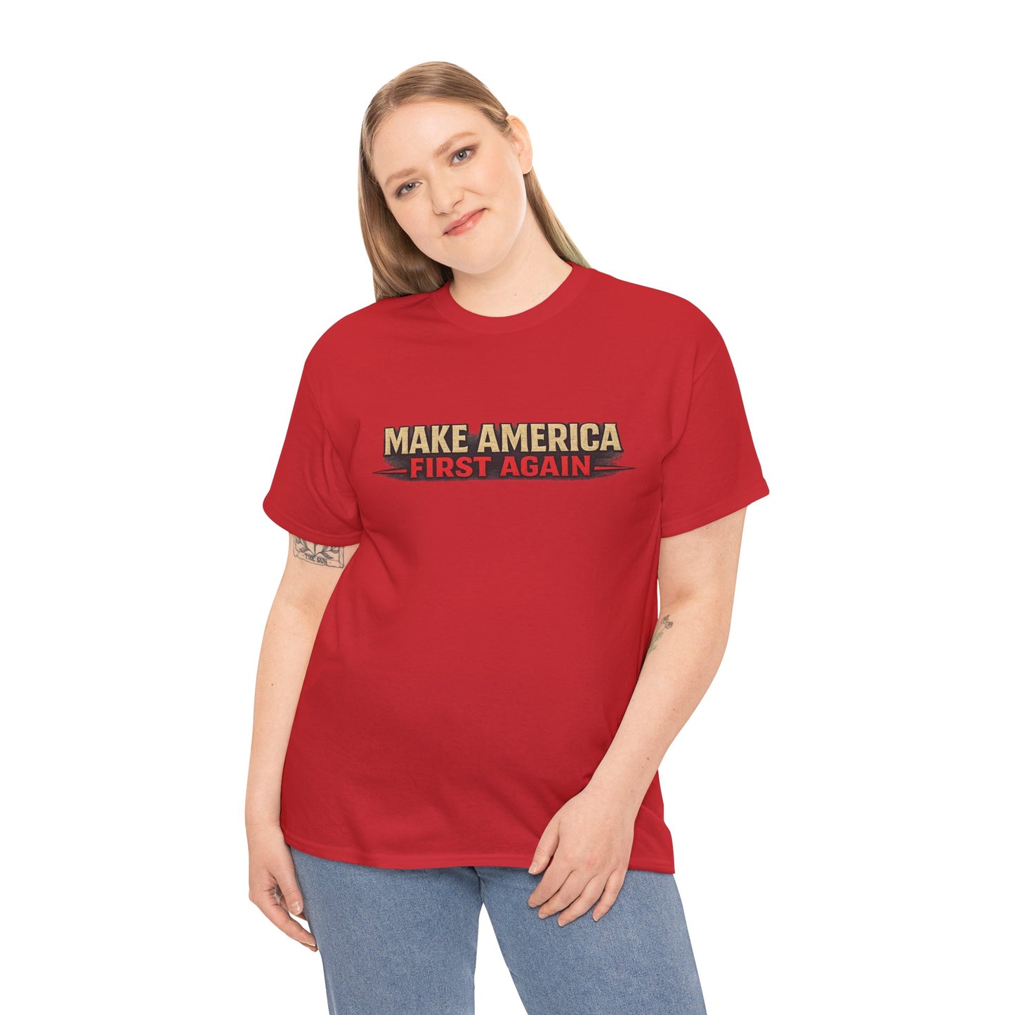 "Make America First Again" America First Is Not A Slogan - It's A Standard Gildan Brand T-Shirt