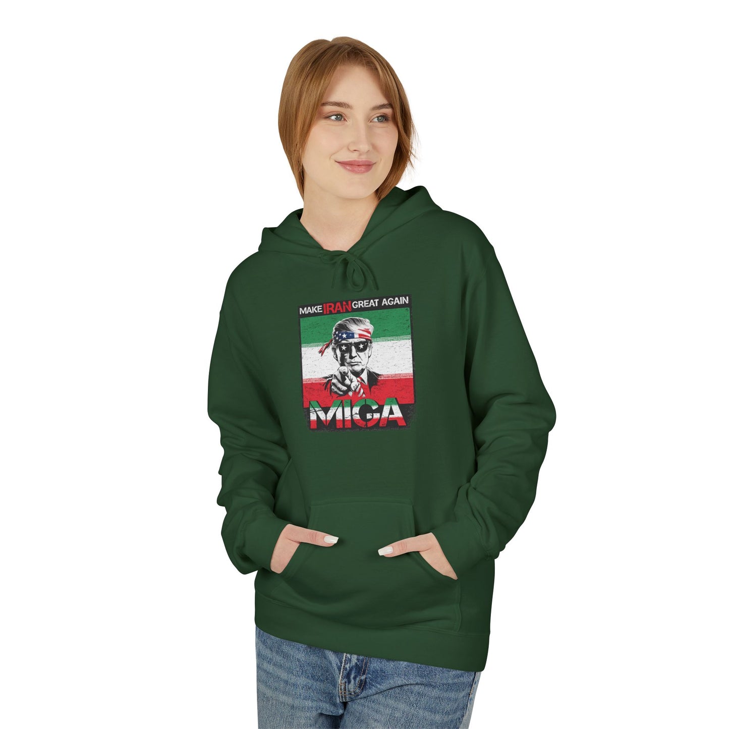"Make Iran Great Again (MIGA)" Trump Gildan Brand Hoodie