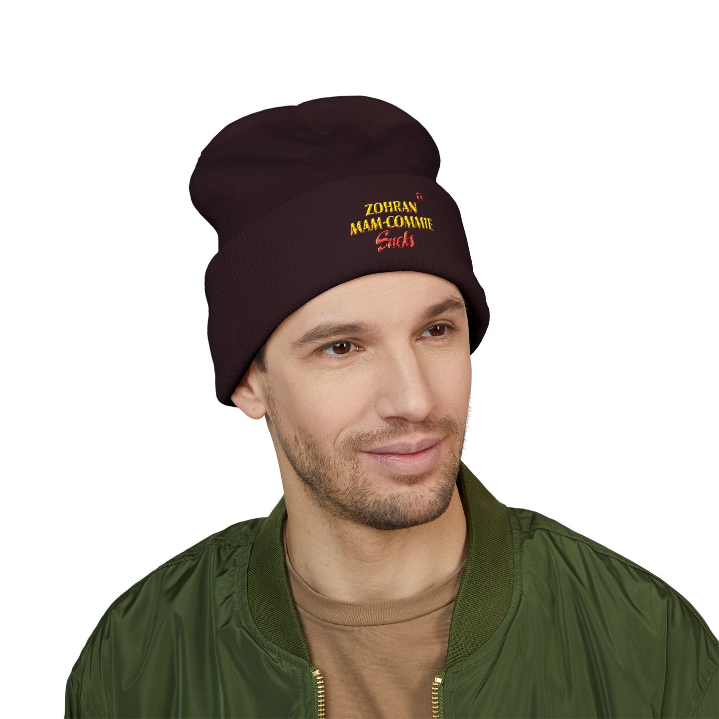 Zohran Mam-Commie Sucks Embroidered Cuffed Beanie