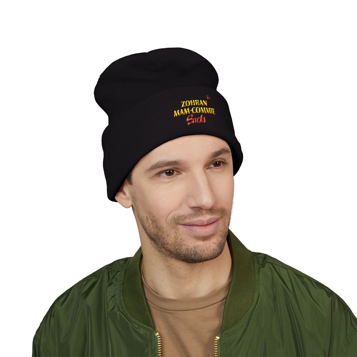 Zohran Mam-Commie Sucks Embroidered Cuffed Beanie