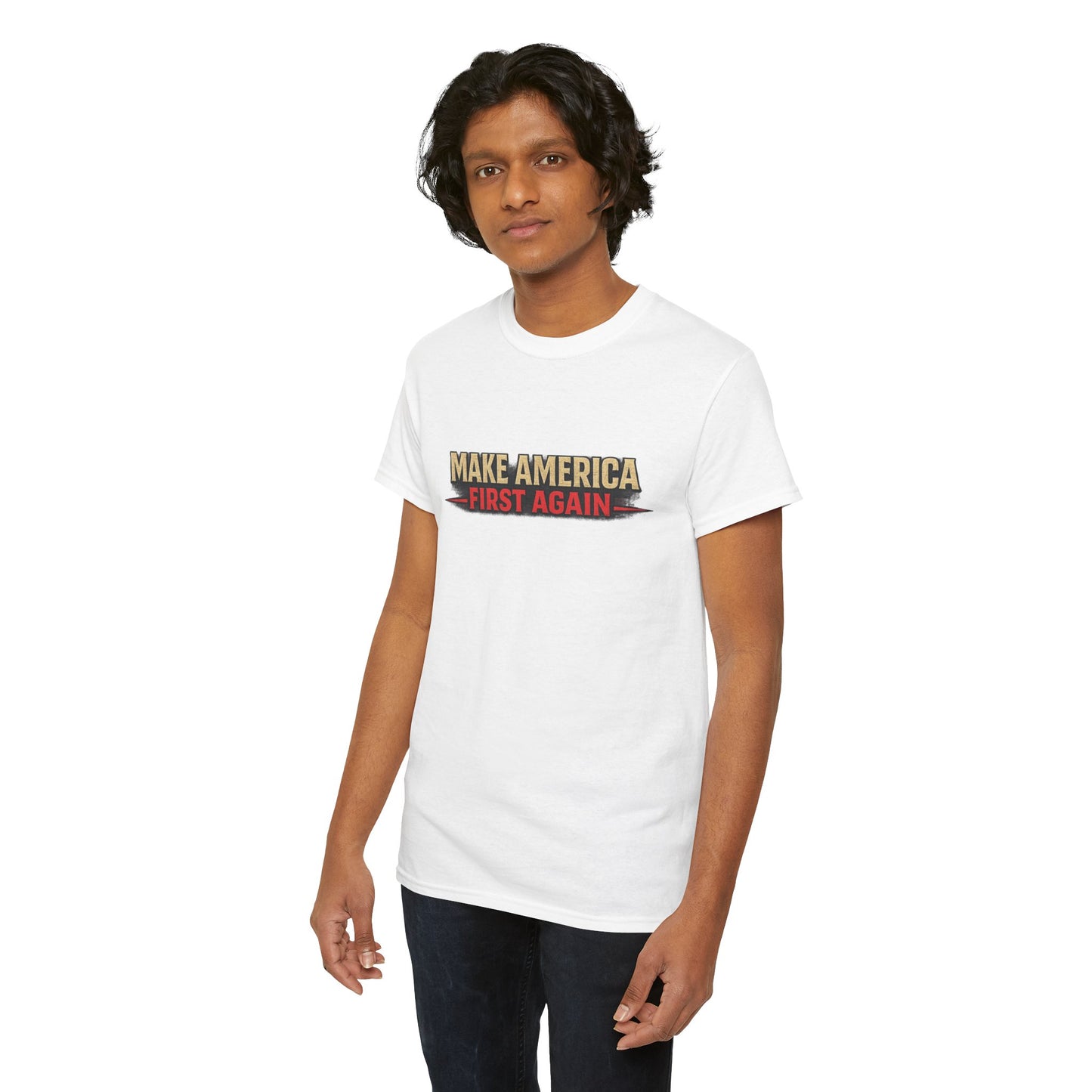 "Make America First Again" America First Is Not A Slogan - It's A Standard Gildan Brand T-Shirt
