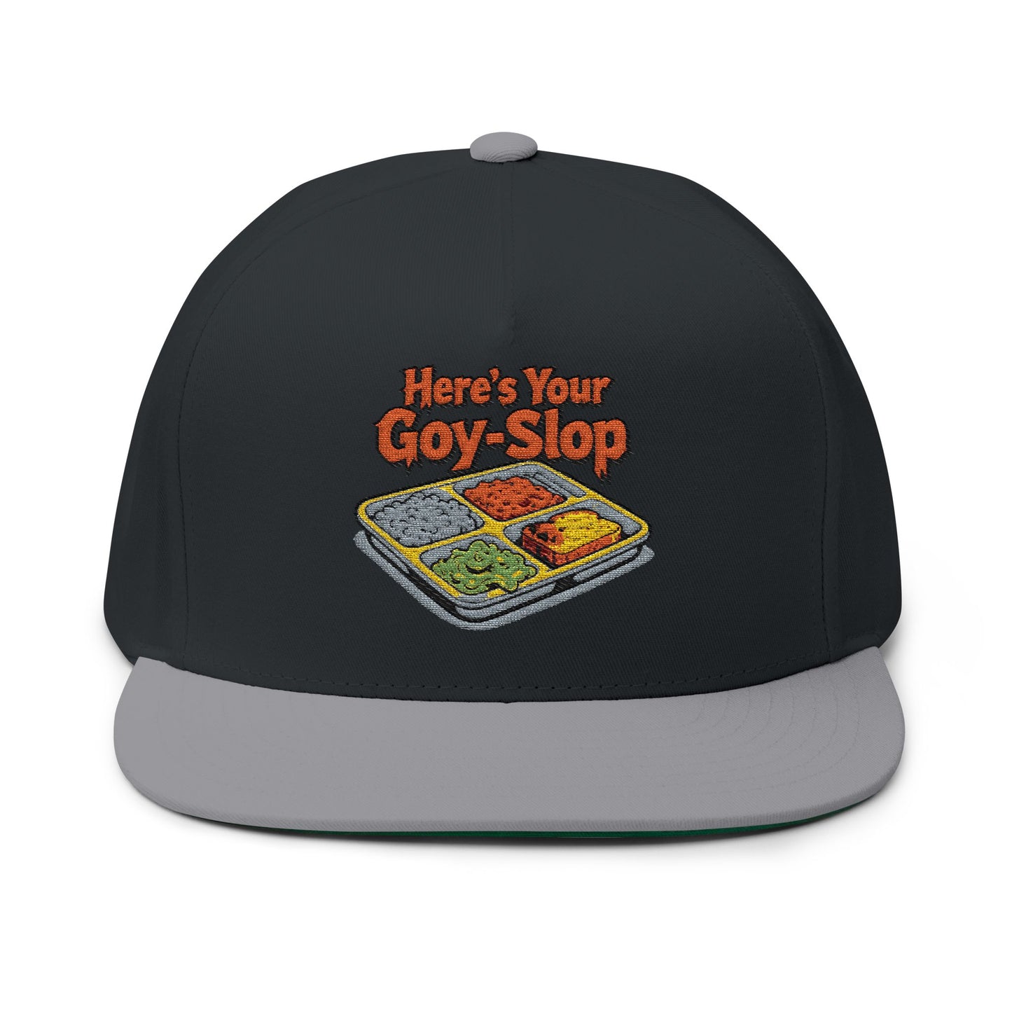 Flat Bill Cap - "Here's Your Veg-Stop" Embroidered Foodie Snapback