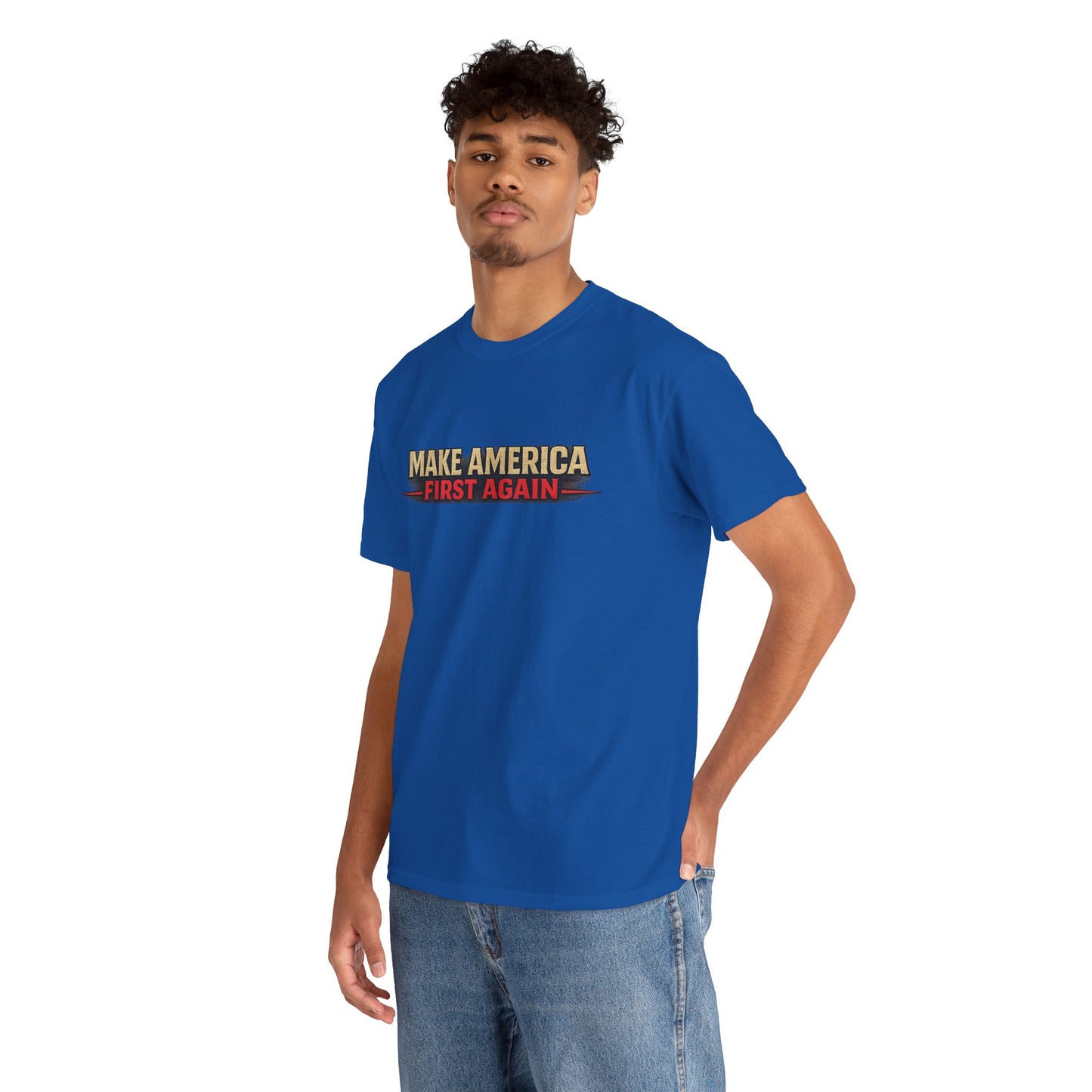 "Make America First Again" America First Is Not A Slogan - It's A Standard Gildan Brand T-Shirt