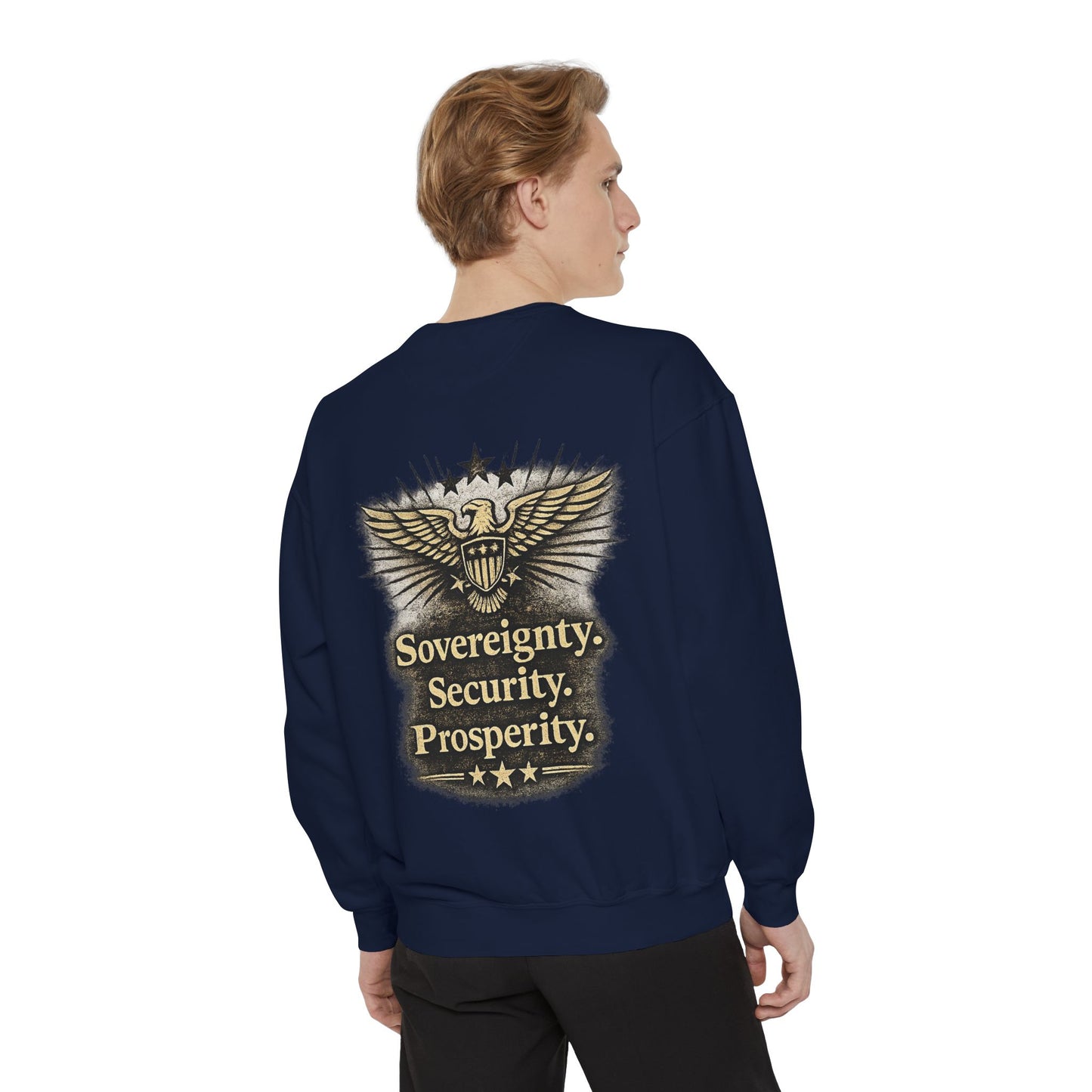 M.A.F.A. "Statue Of Liberty" "Sovereignty Security Prosperity " Gildan Brand Crewneck Sweatshirt
