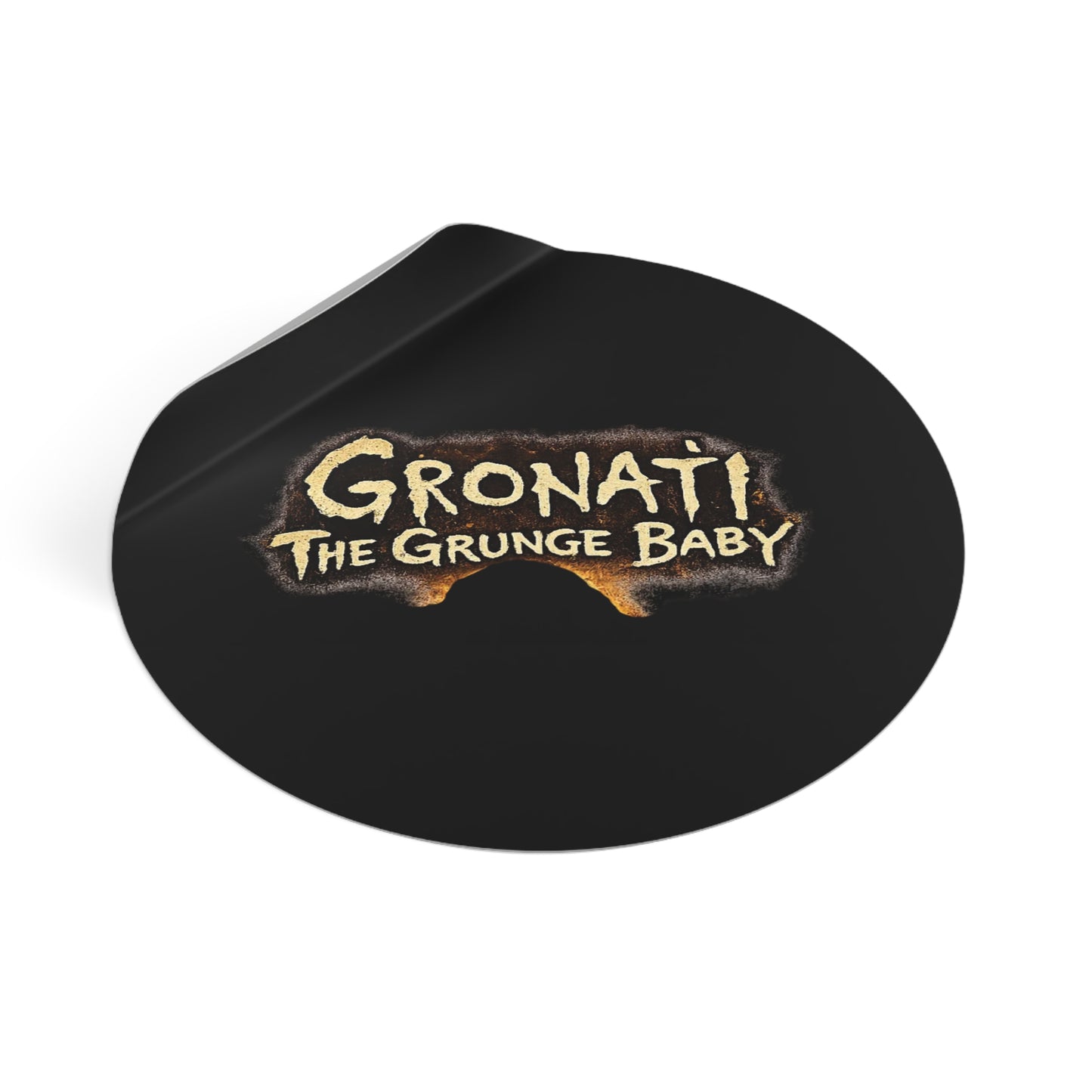 "Gronati The Grunge Baby"  Round Vinyl Sticker Logo