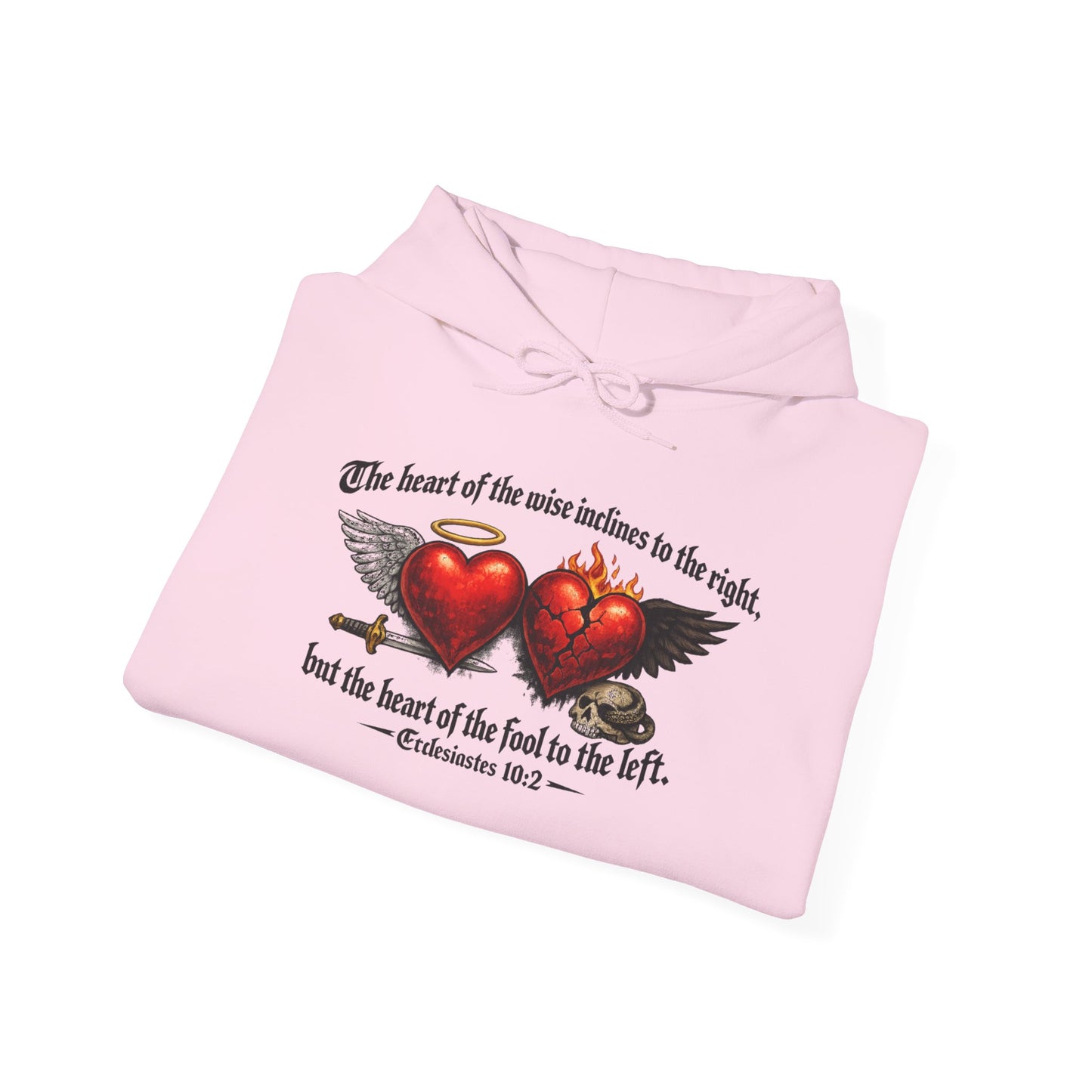 Ecclesiastes 10:2 Winged Hearts Conservative & Liberal Meanings Gildan Brand T-Shirt