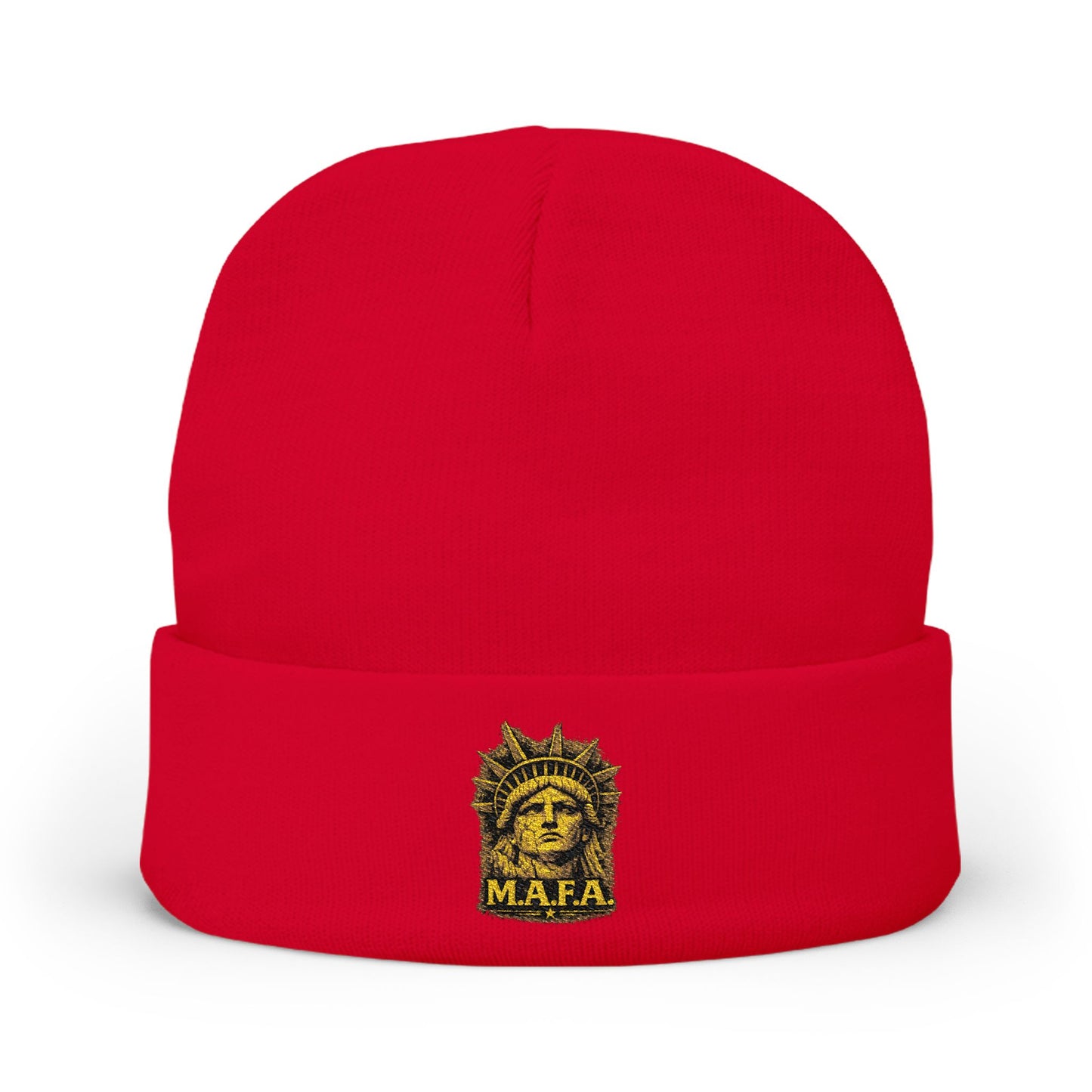 M.A.F.A. "Statue Of Liberty" "Sovereignty Security Prosperity " Embroidered Knit Cuffed Beanie