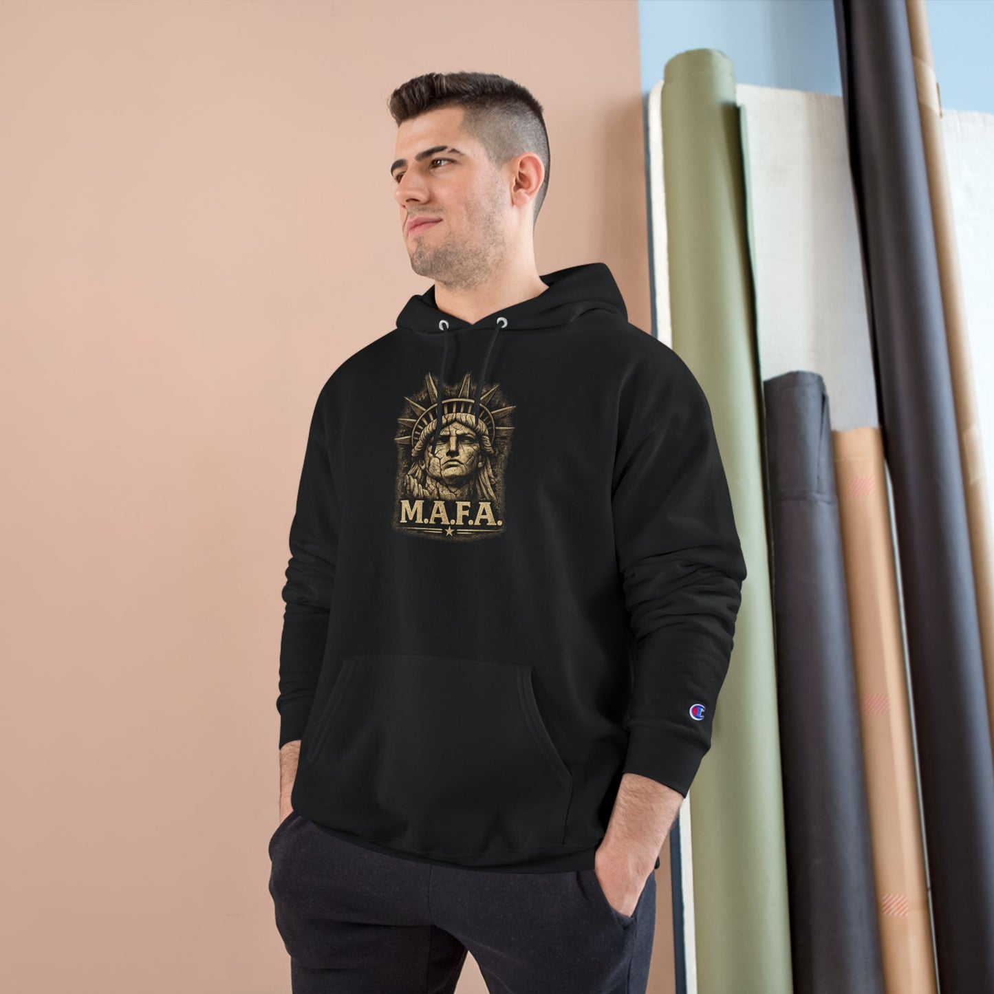 M.A.F.A. "Statue Of Liberty" "Sovereignty Security Prosperity " Champion Brand Hoodie