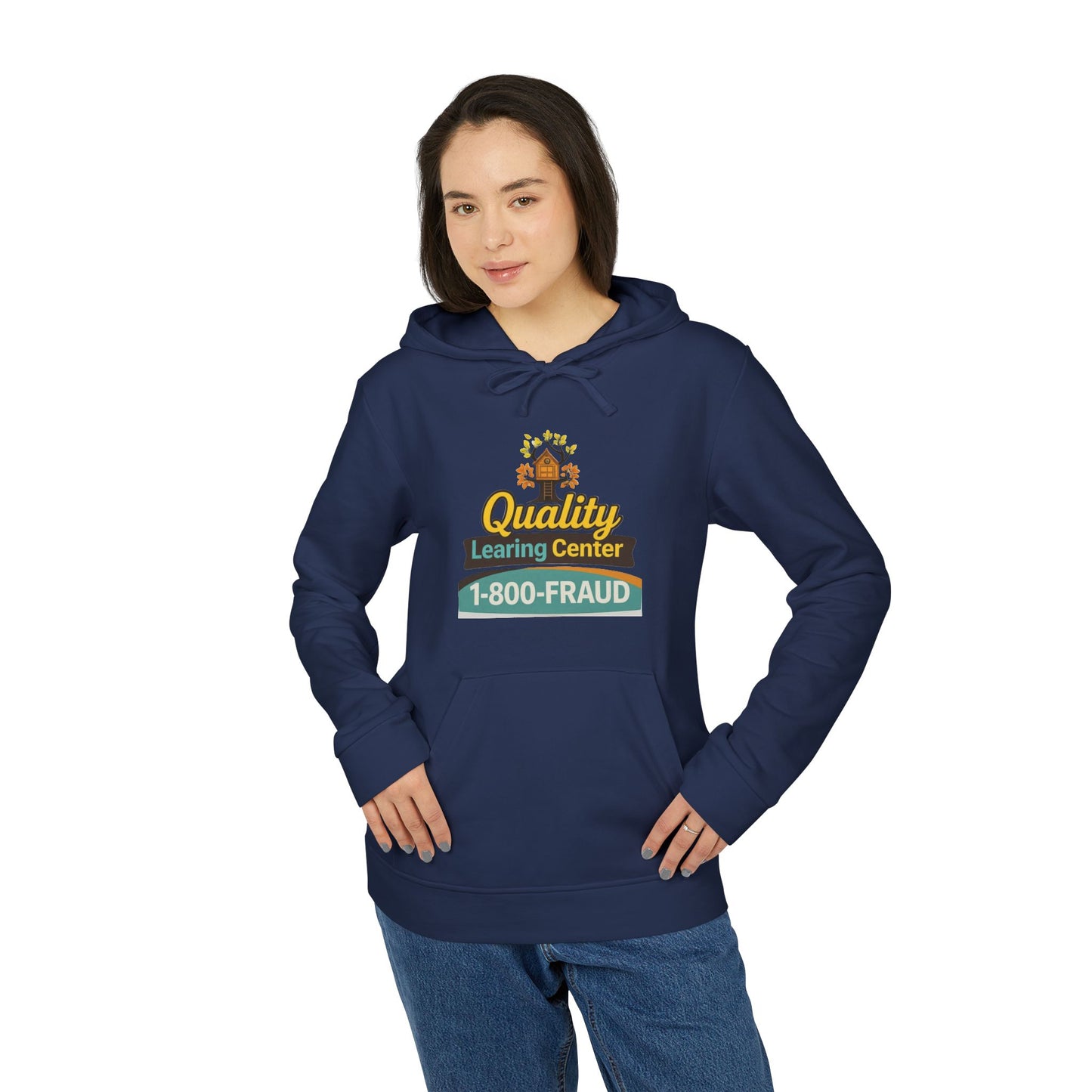 "Quality Learing Center" 1-800-FRAUD Adidas Brand Hoodie