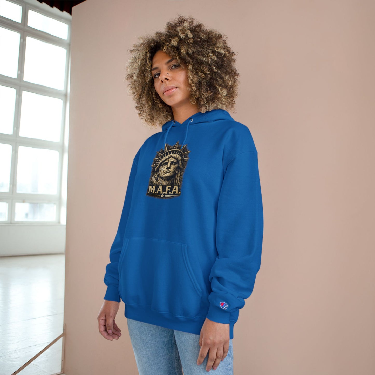 M.A.F.A. "Statue Of Liberty" "Sovereignty Security Prosperity " Champion Brand Hoodie
