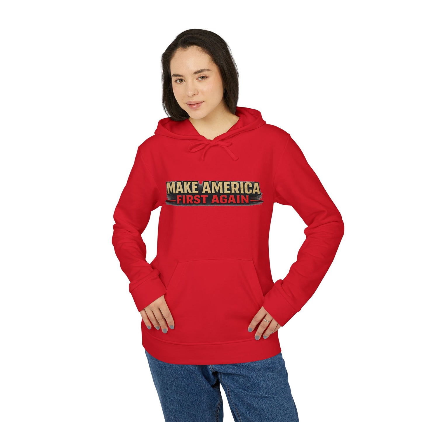 "Make America First Again" America First Is Not A Slogan - It's A Standard Adidas Brand Hoodie