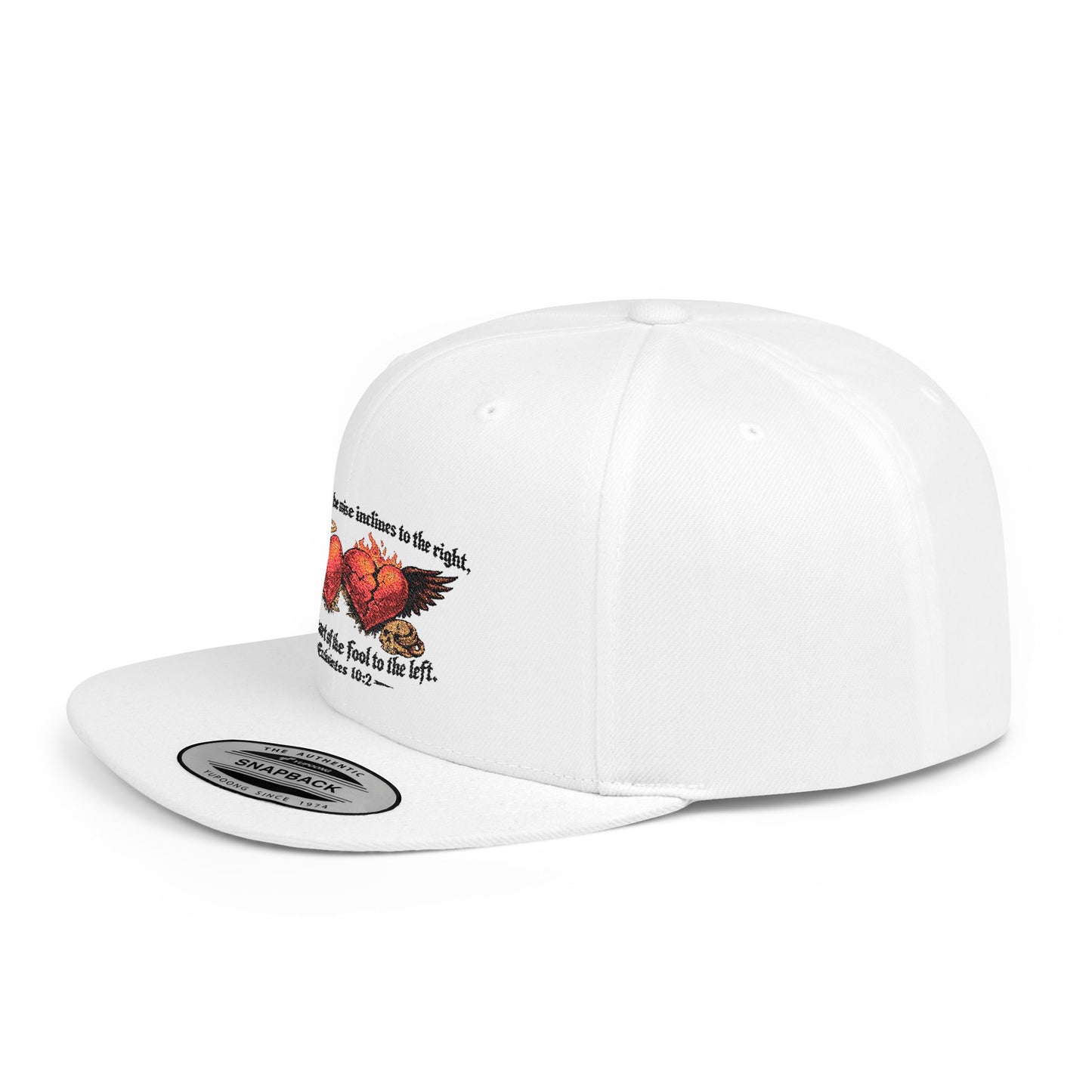 Ecclesiastes 10:2 Winged Hearts Conservative & Liberal Meanings Flat Bill Snapback Hat