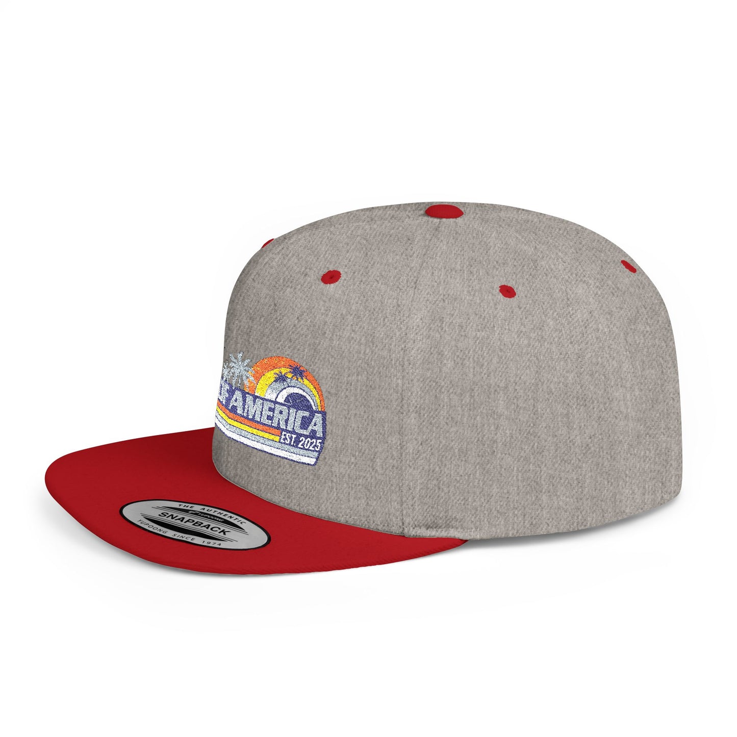Gulf of America Vintage Embroidered Flat Bill Hat