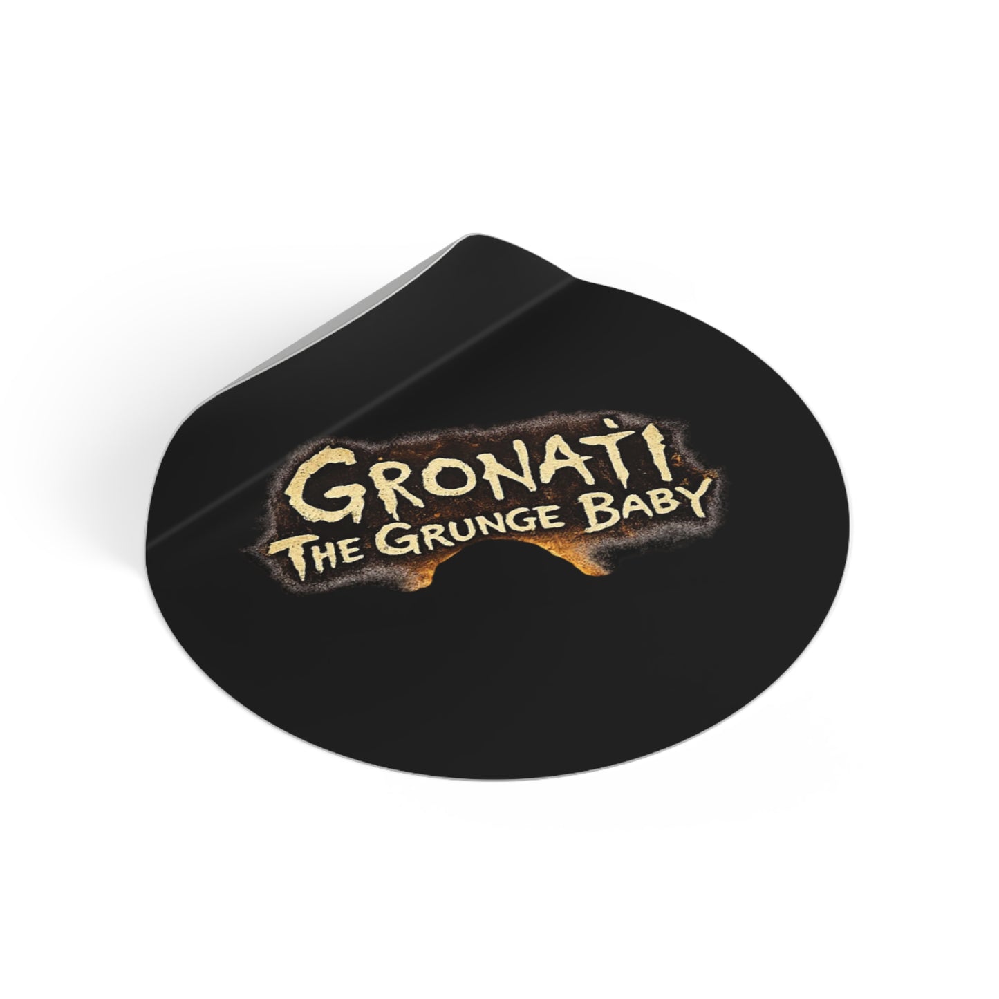 "Gronati The Grunge Baby"  Round Vinyl Sticker Logo