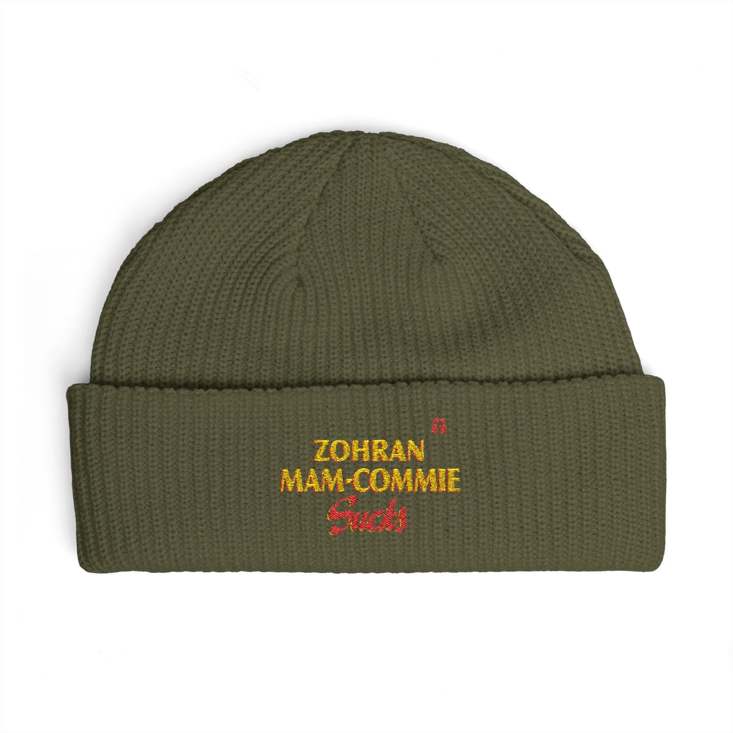 Zohran Mam-Commie Sucks Embroidered Cuff Beanie