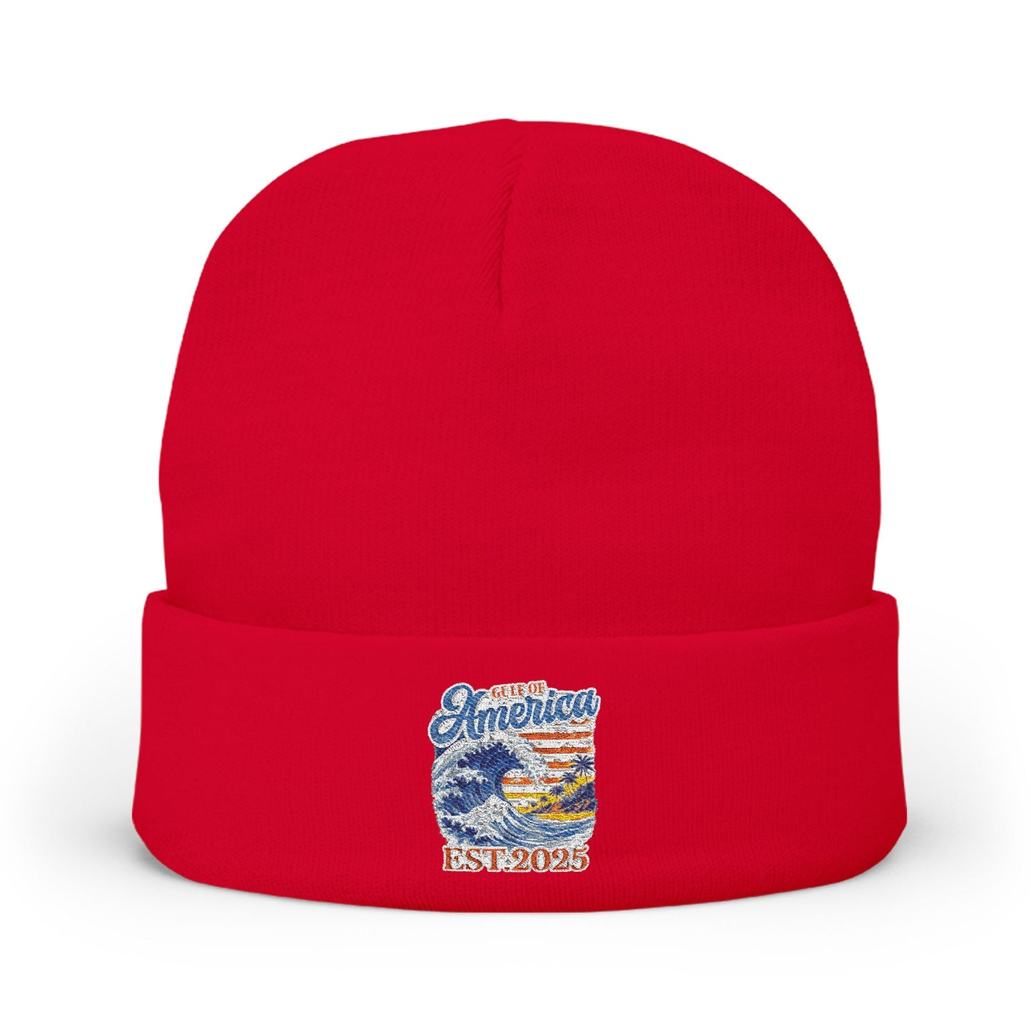 Gulf of America Est. 2025 Waves Embroidered Knit Beanie