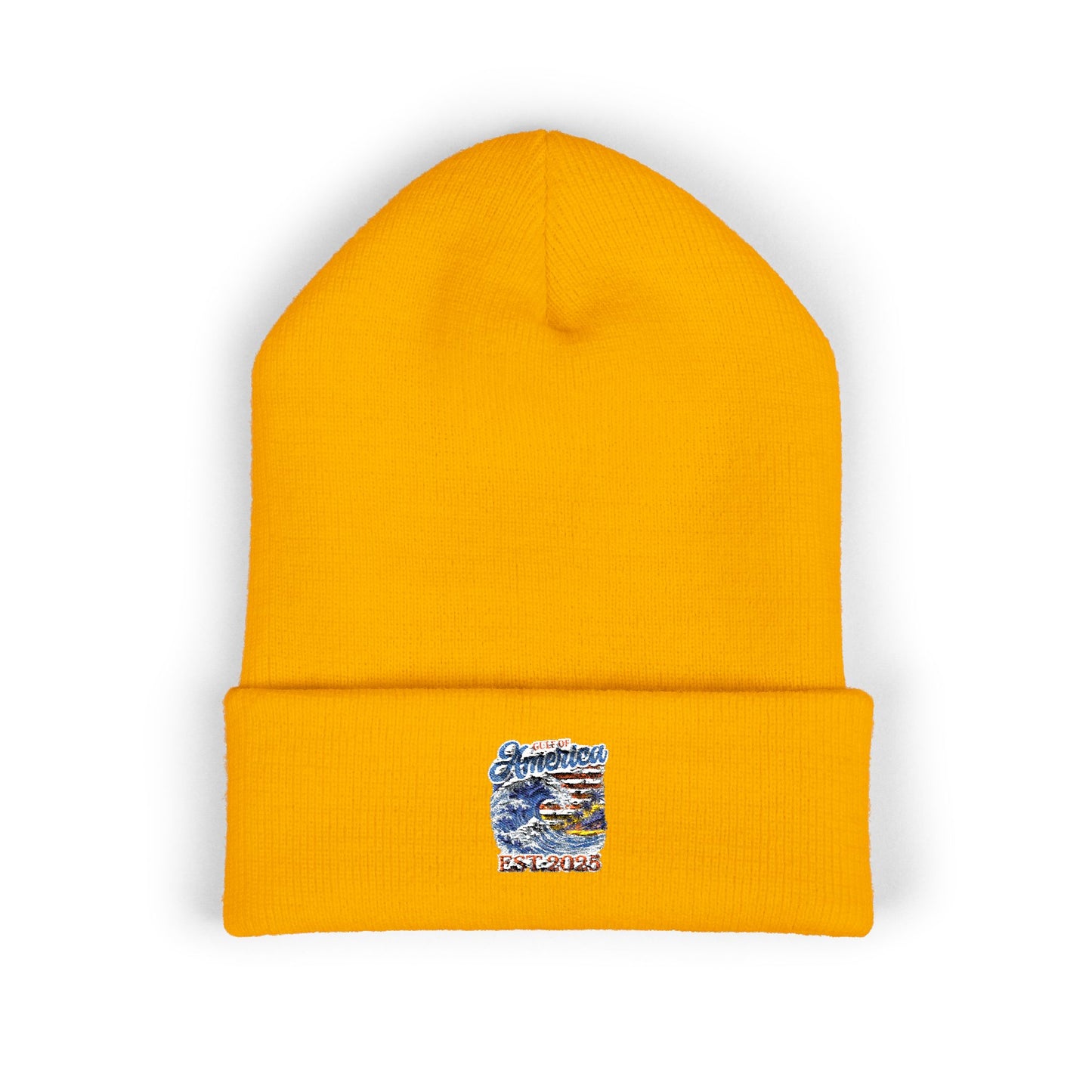 Gulf of America Est. 2025 Waves Embroidered Cuffed Knit Beanie