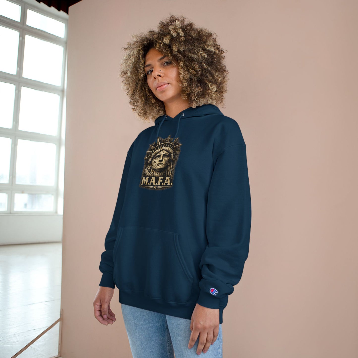 M.A.F.A. "Statue Of Liberty" "Sovereignty Security Prosperity " Champion Brand Hoodie