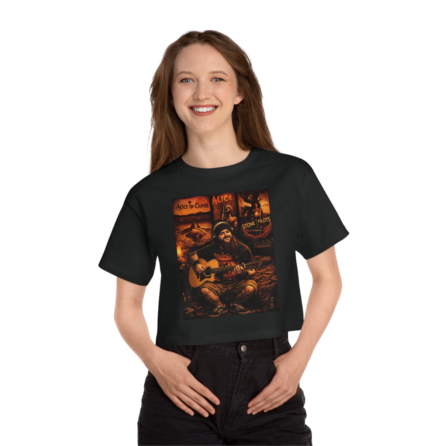 Gronati III 90s Retro Grunge Cropped Top Women's T-Shirt