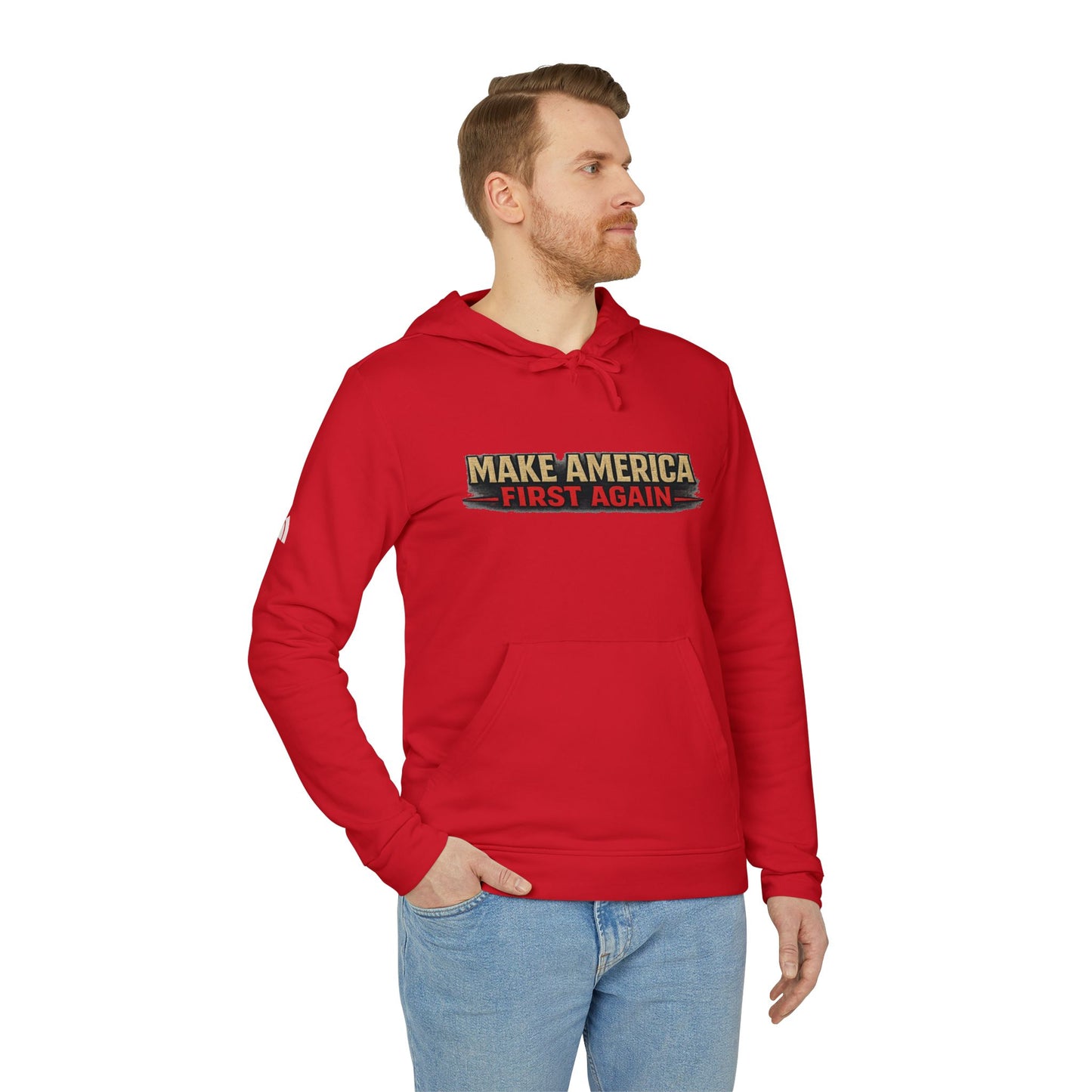 "Make America First Again" America First Is Not A Slogan - It's A Standard Adidas Brand Hoodie