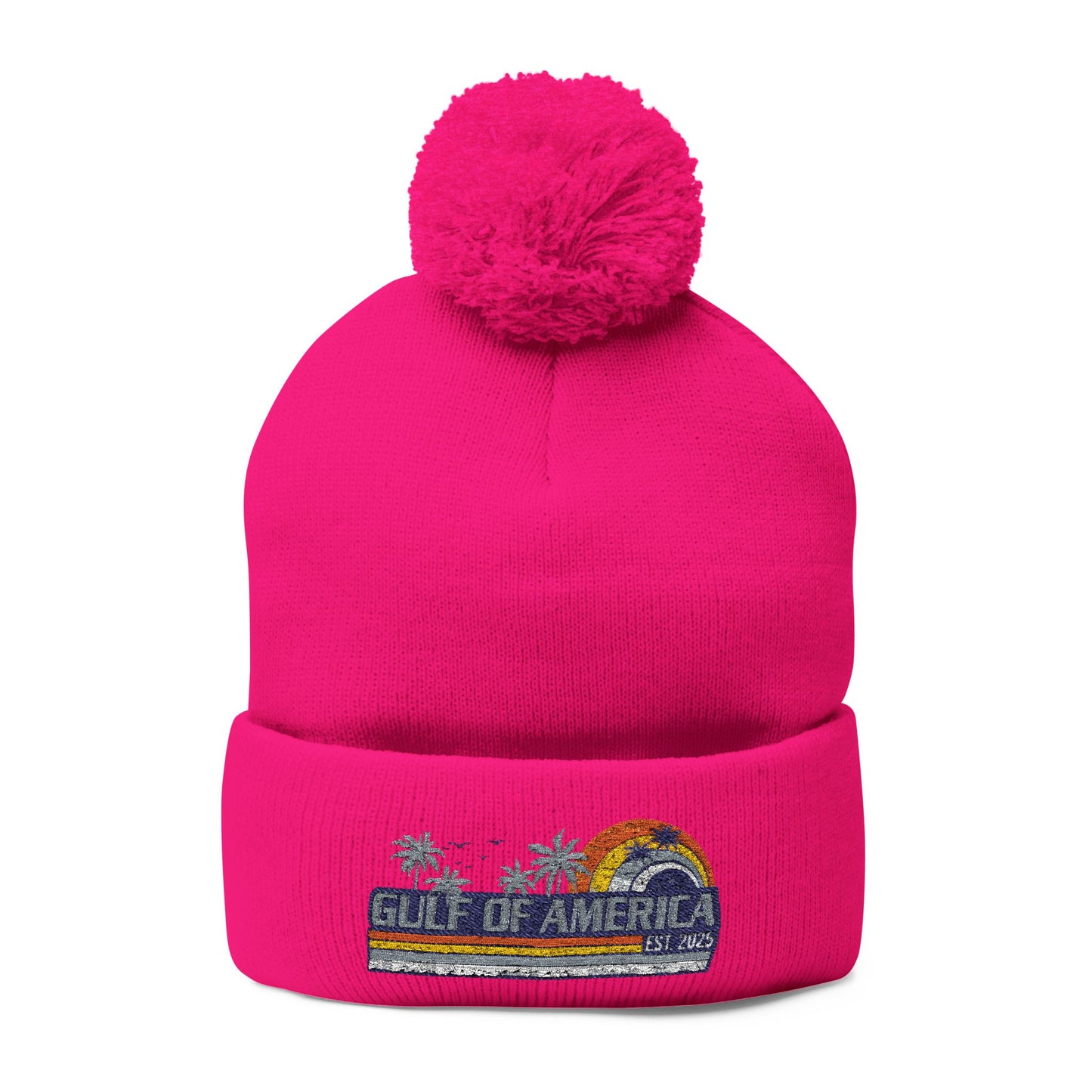 Gulf of America Vintage Embroidered Pom-Pom Knit Beanie
