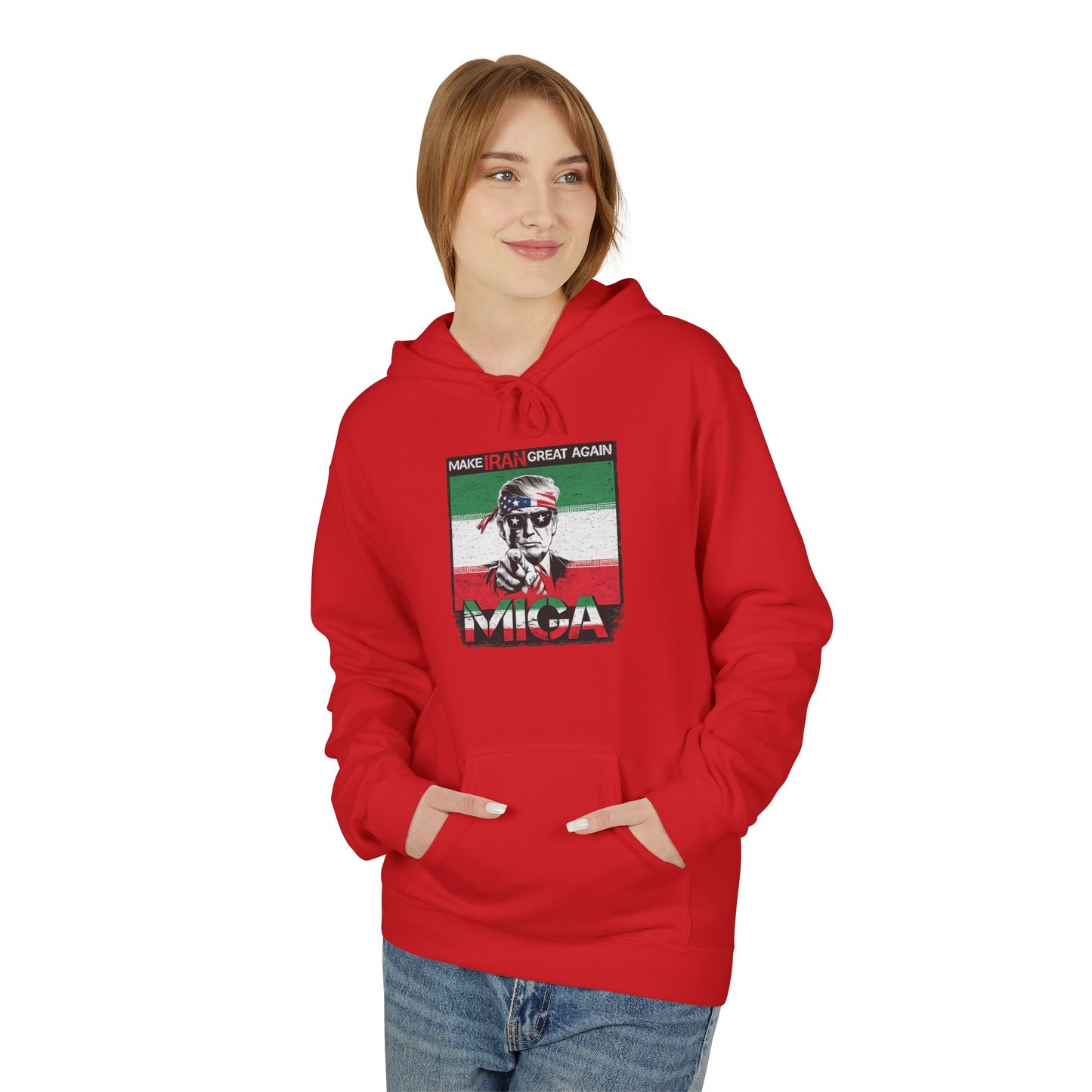 "Make Iran Great Again (MIGA)" Trump Gildan Brand Hoodie