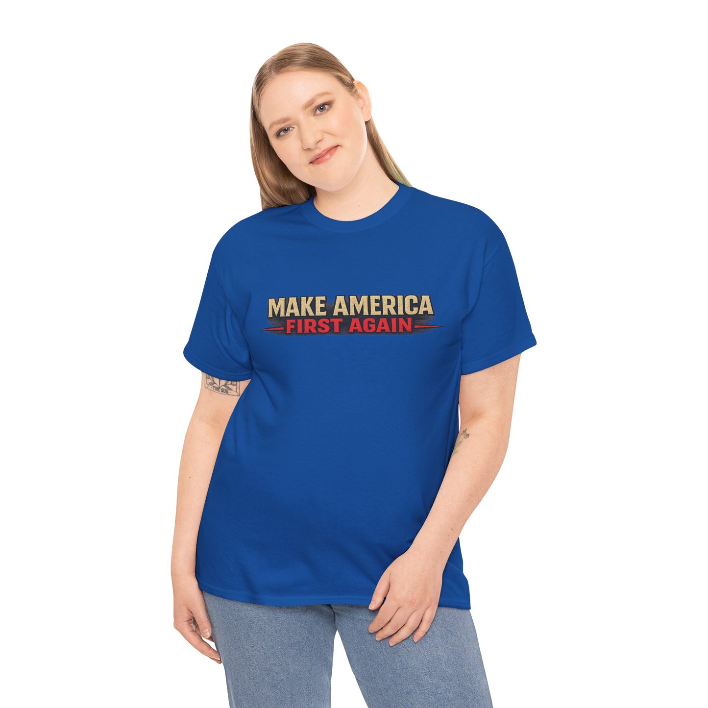 "Make America First Again" America First Is Not A Slogan - It's A Standard Gildan Brand T-Shirt