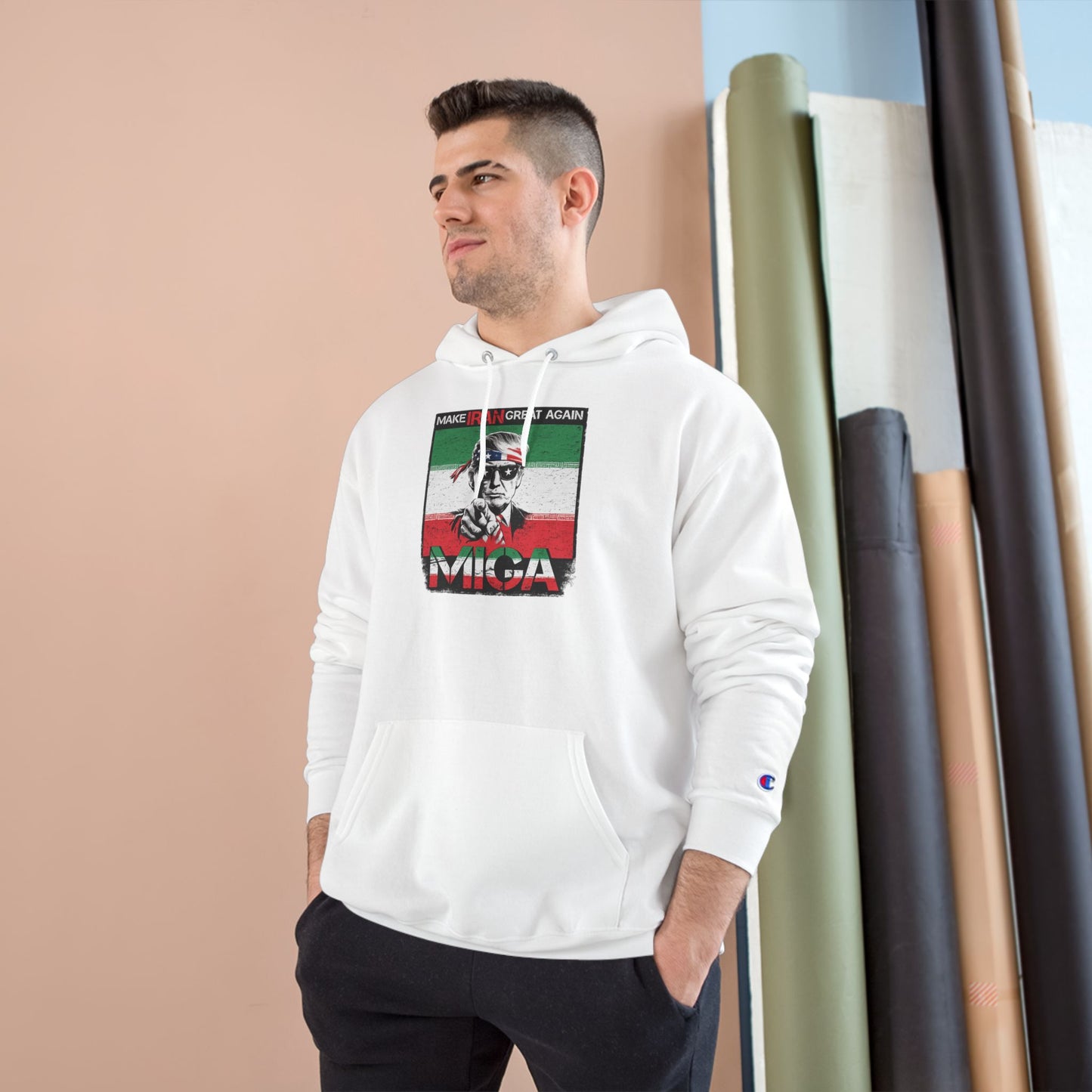 "Make Iran Great Again (MIGA)" Trump Champion Brand Hoodie