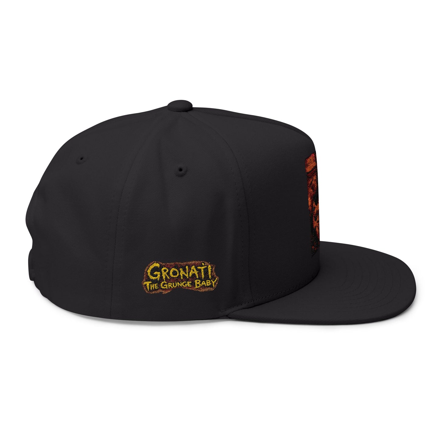Gronati III 90's Retro Grunge/"Gronati TheGrungeBaby" Logo Right side Embroidered Flat Bill Hat