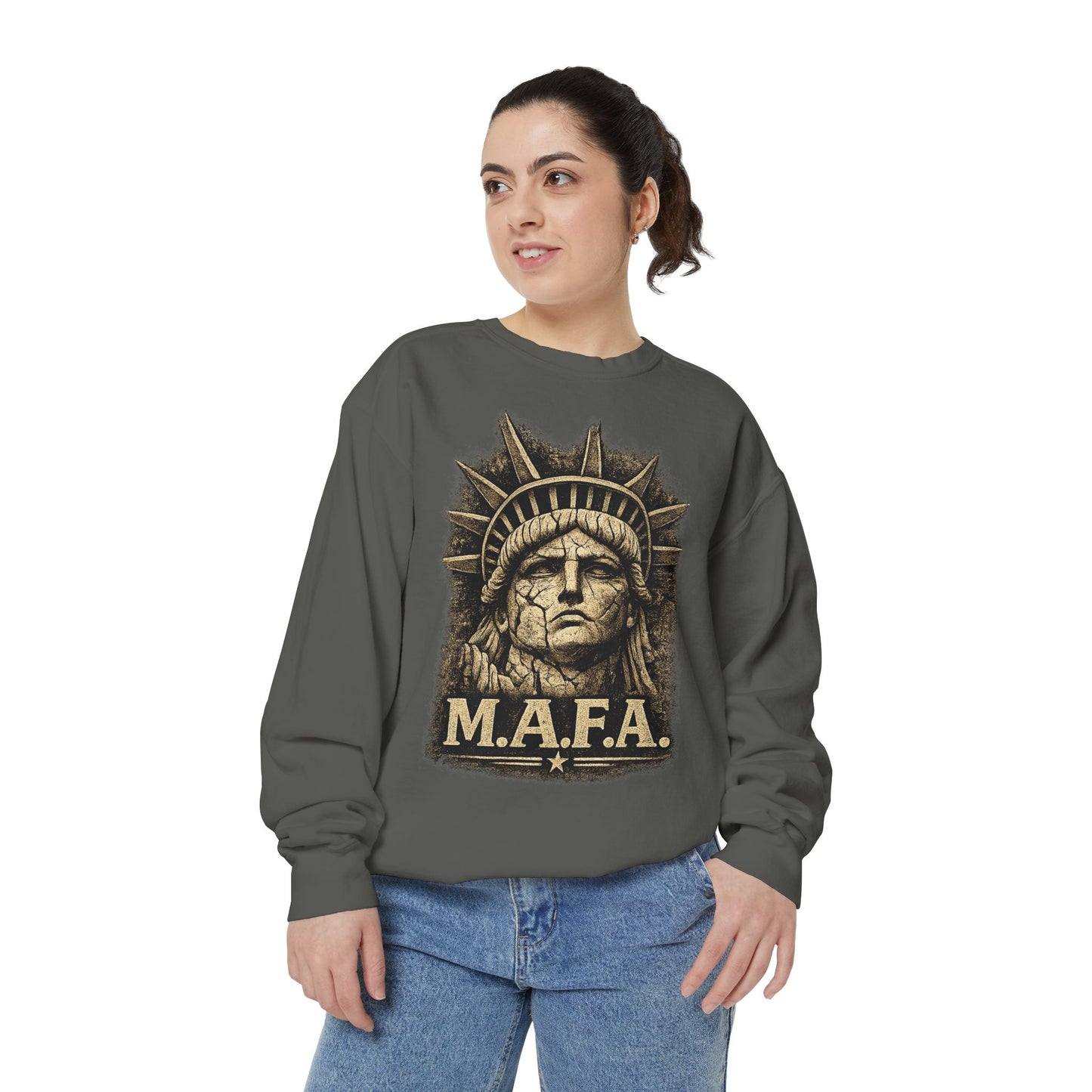 M.A.F.A. "Statue Of Liberty" "Sovereignty Security Prosperity " Gildan Brand Crewneck Sweatshirt