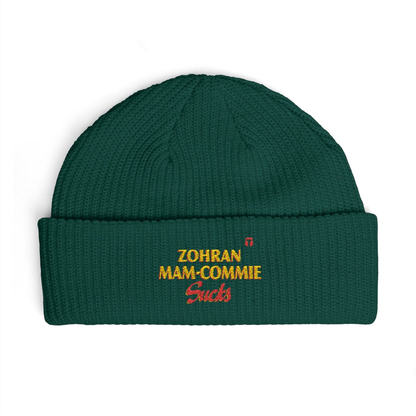 Zohran Mam-Commie Sucks Embroidered Cuff Beanie