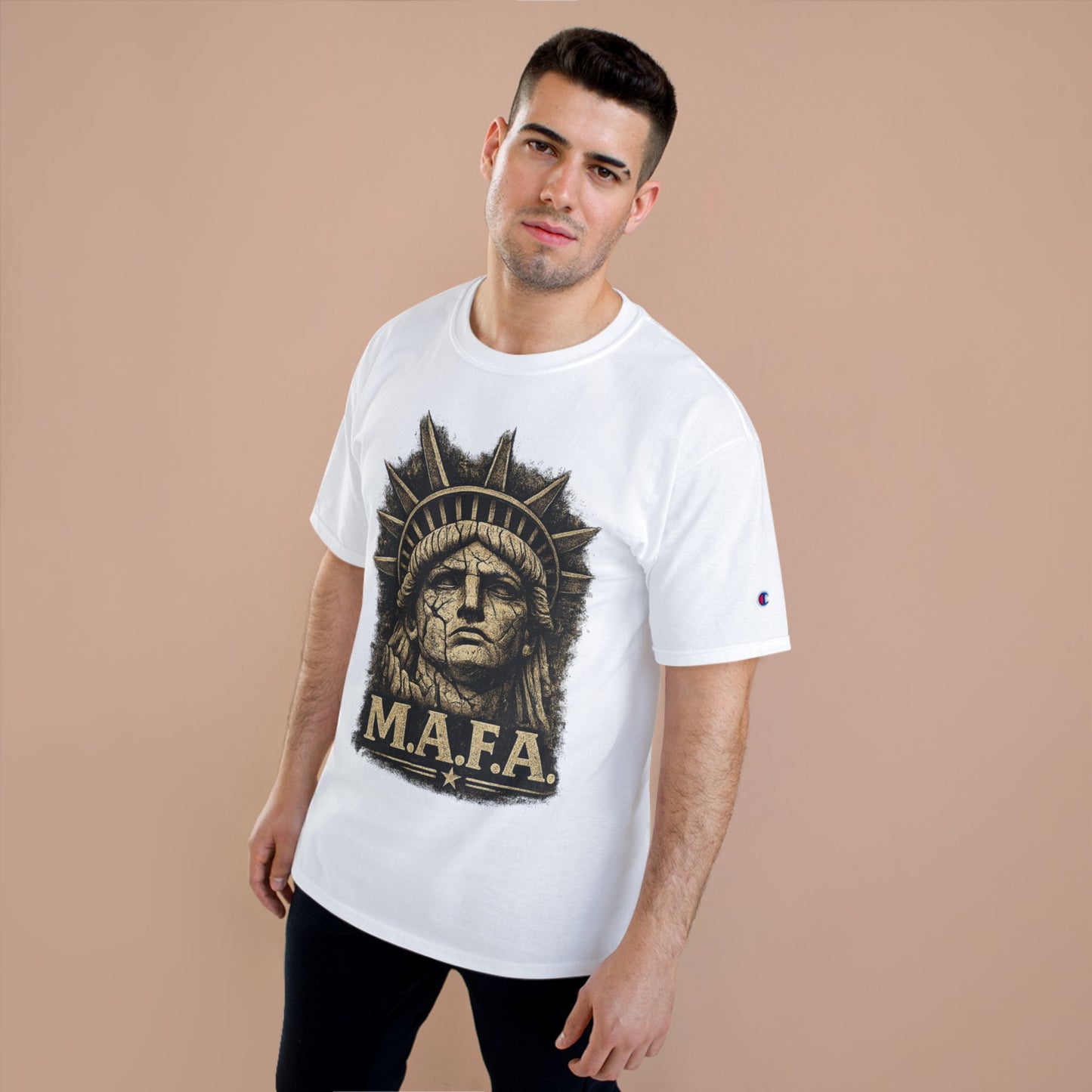 M.A.F.A. "Statue Of Liberty" "Sovereignty Security Prosperity " Champion Brand T-Shirt