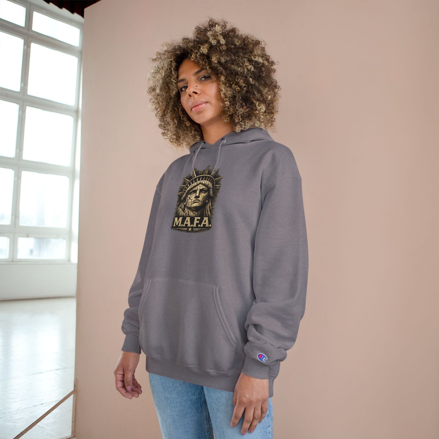 M.A.F.A. "Statue Of Liberty" "Sovereignty Security Prosperity " Champion Brand Hoodie