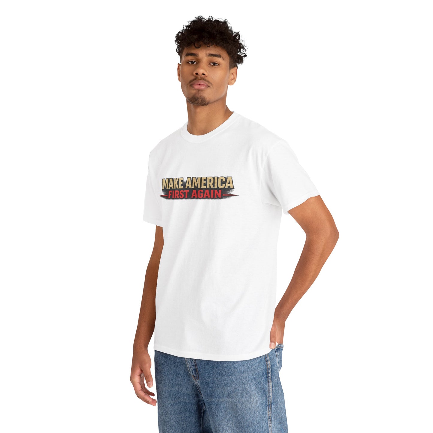 "Make America First Again" America First Is Not A Slogan - It's A Standard Gildan Brand T-Shirt