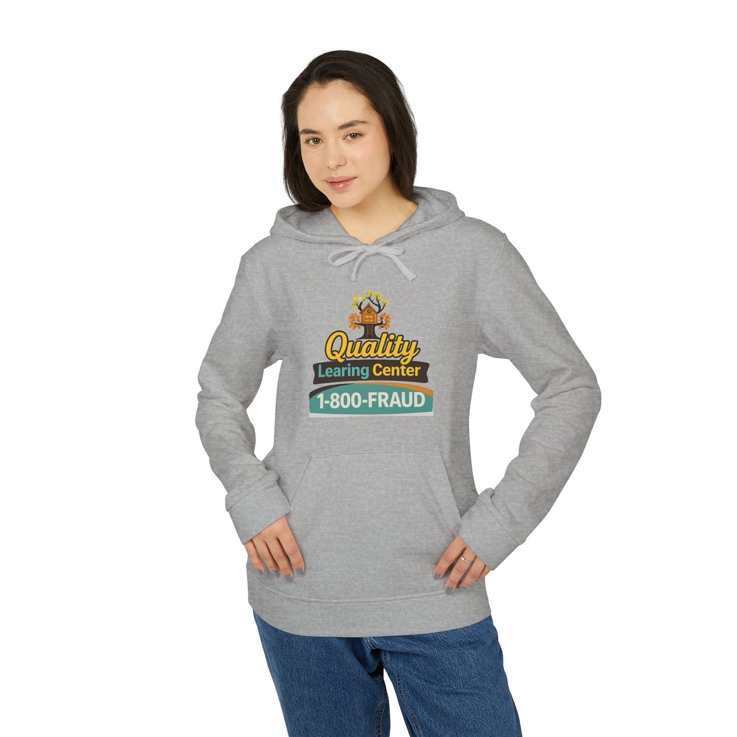 "Quality Learing Center" 1-800-FRAUD Adidas Brand Hoodie